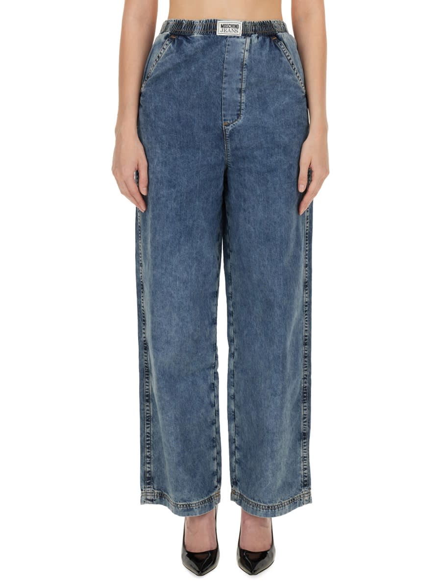 Shop M05ch1n0 Jeans Jeans Wide Leg In Denim