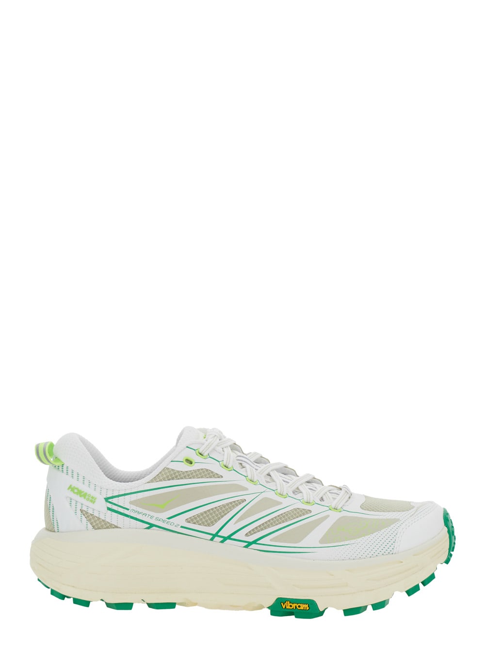 mafate Speed 2 White Low Top Sneakers With Logo Patch On The Tongue And Contrasting Pull-tab At The Heel In Tech Fabric Unisex
