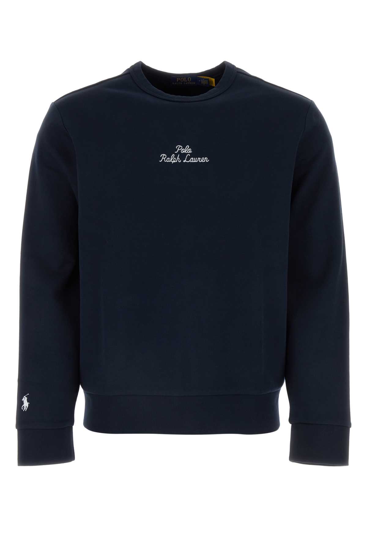 Shop Polo Ralph Lauren Dark Blue Cotton Blend Sweatshirt In Aviatornavy