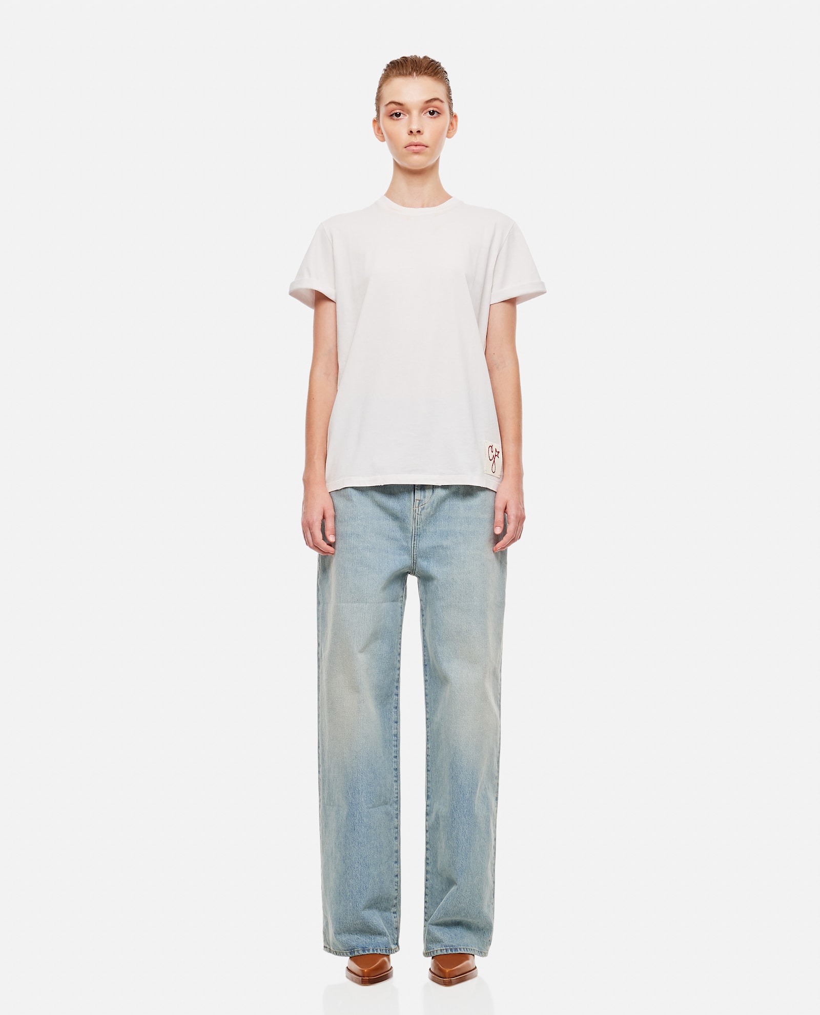LOULOU STUDIO ATTU WIDE LEG DENIM PANTS 
