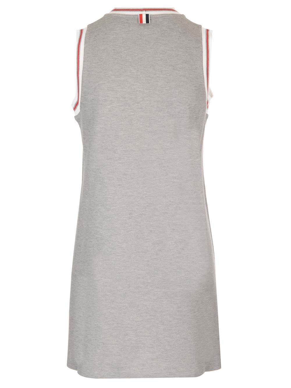 Shop Thom Browne Cotton Pique Tennis Dress In Grey