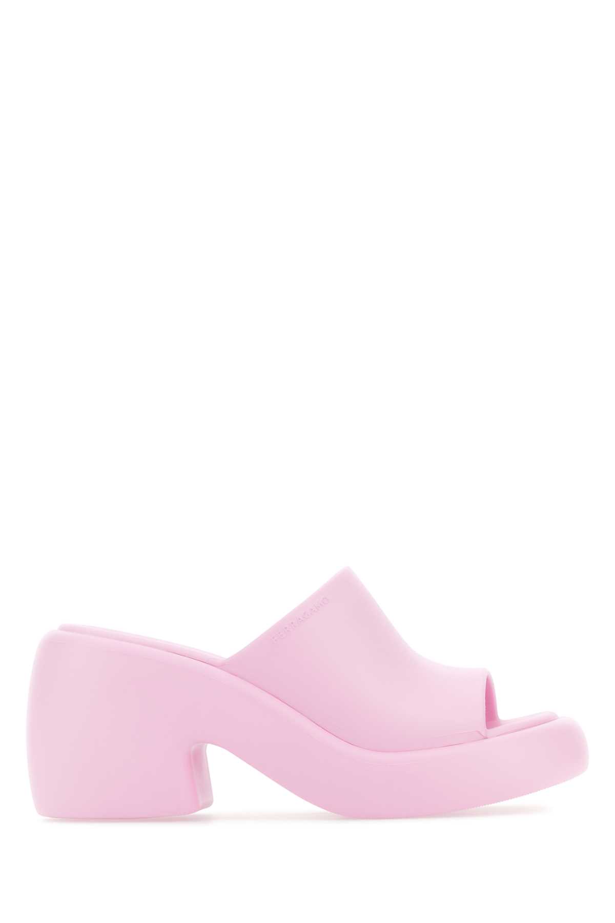 Pastel Pink Rubber Mules