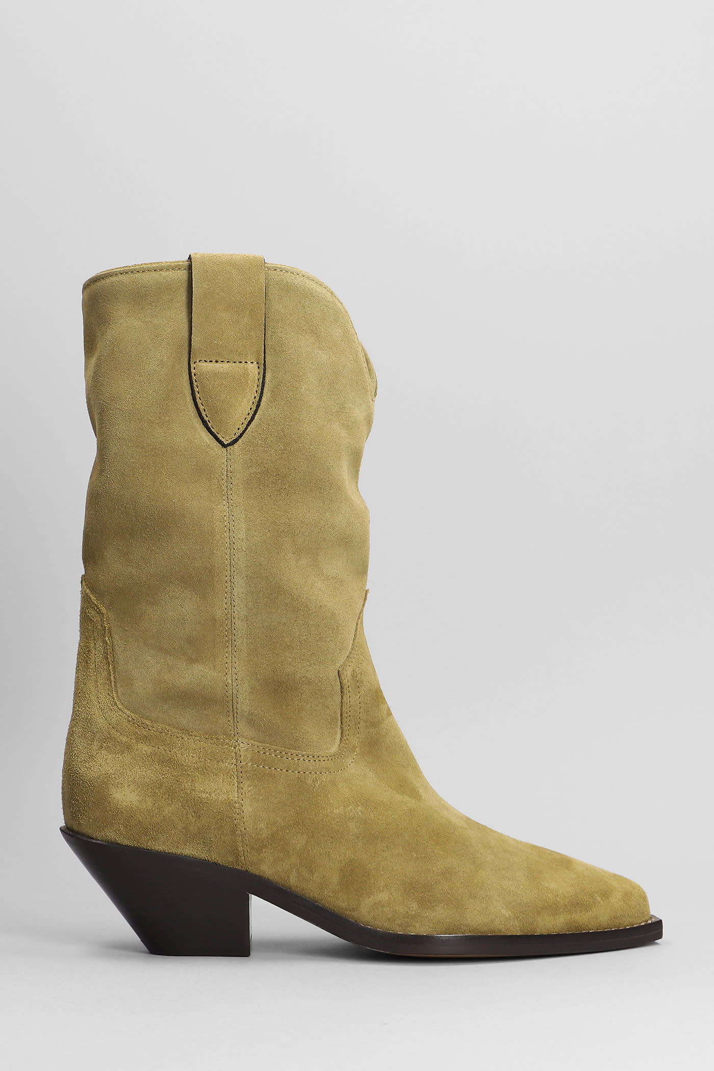 Isabel Marant Dahope Texan Ankle Boots In Taupe Suede