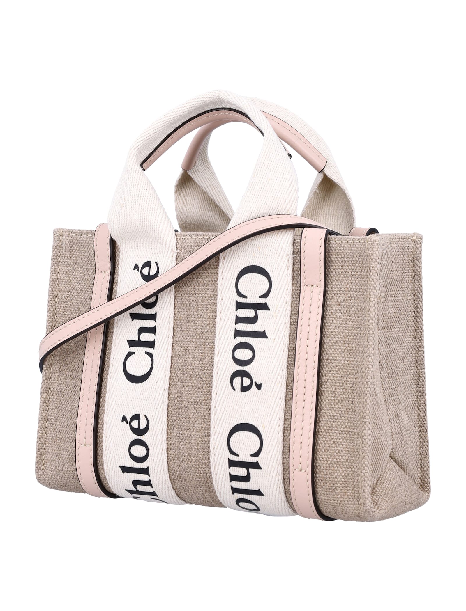 Shop Chloé Woody Small Tote Bag In Cement Pink