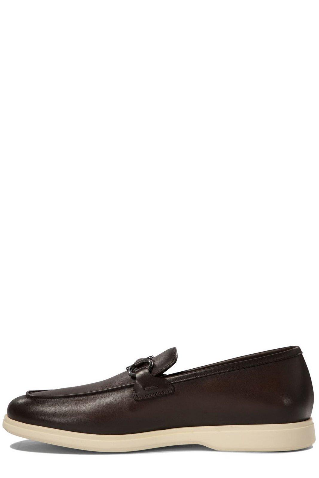 Shop Ferragamo Gancini Slip-on Loafers