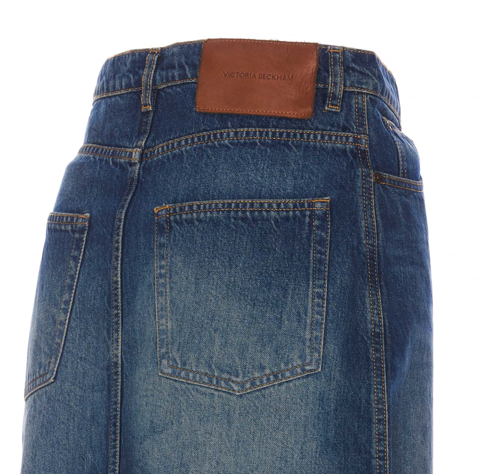 Shop Victoria Beckham Denim Skirt In Blue