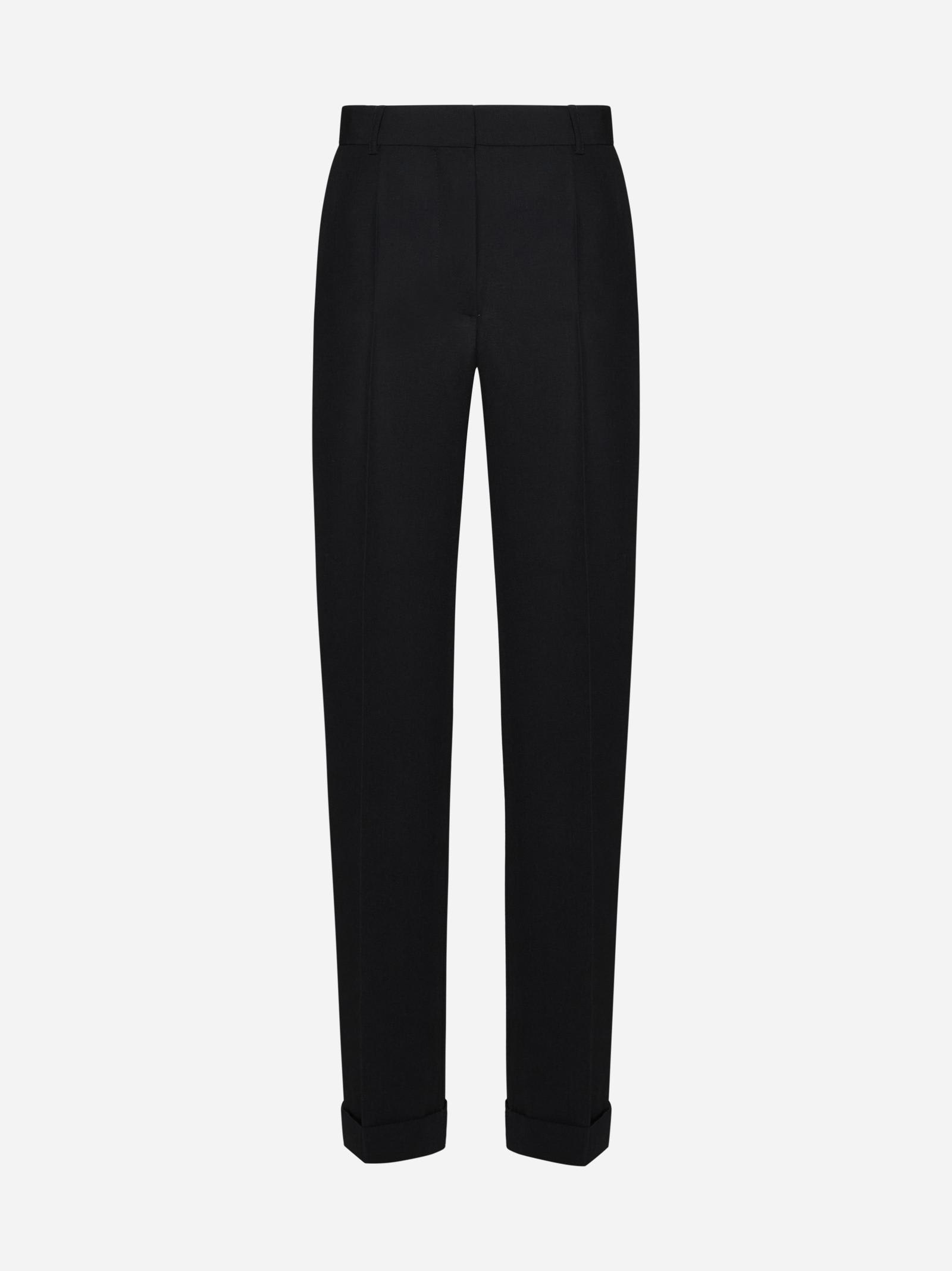 Shop Totême Wool-blend Tailored Trousers In Black