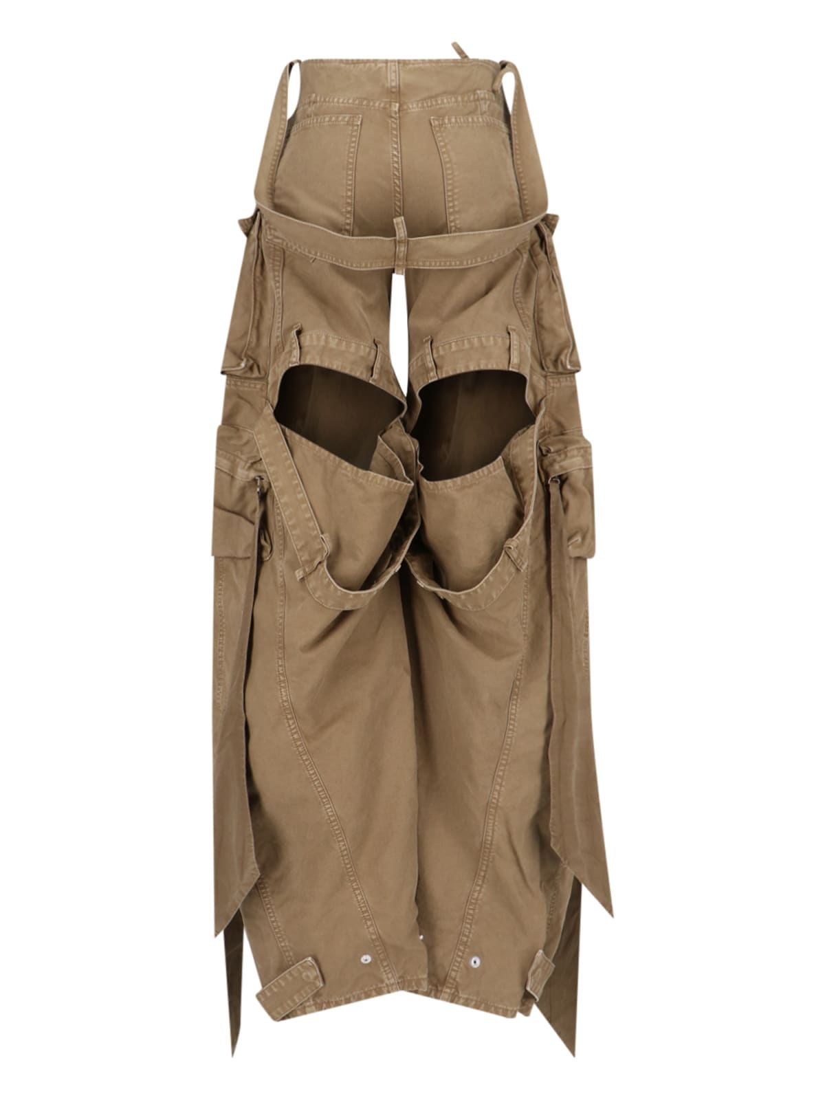 Shop Attico Cut-out Long Cargo Pants In Cachi