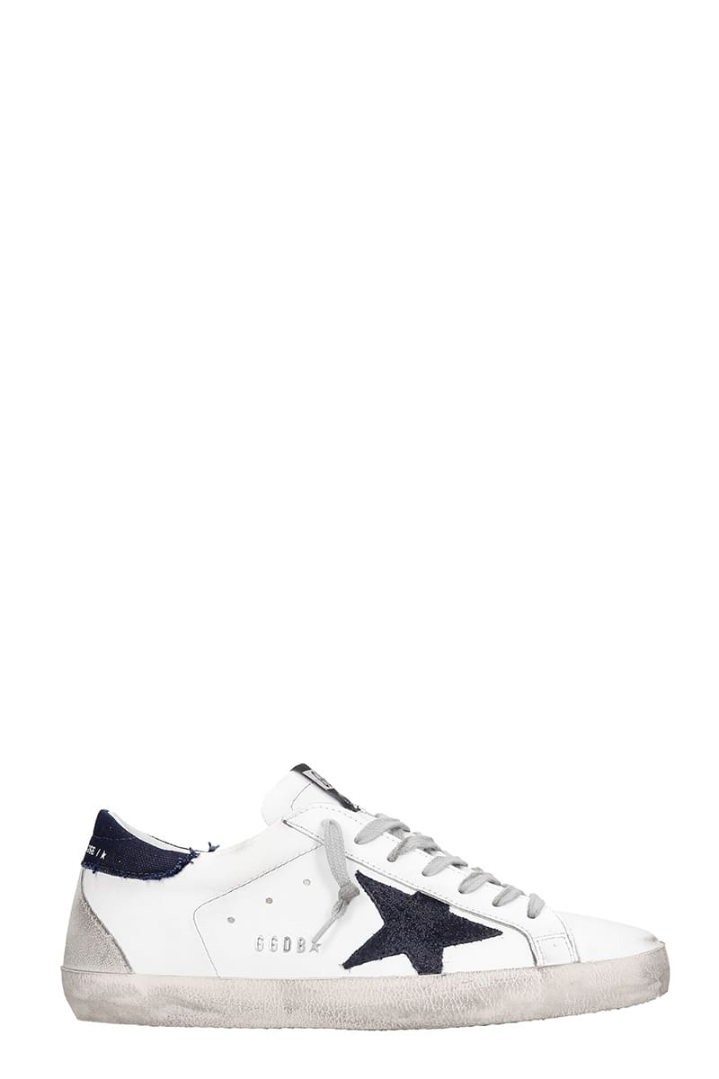 Golden Goose Superstar Sneakers In White Leather