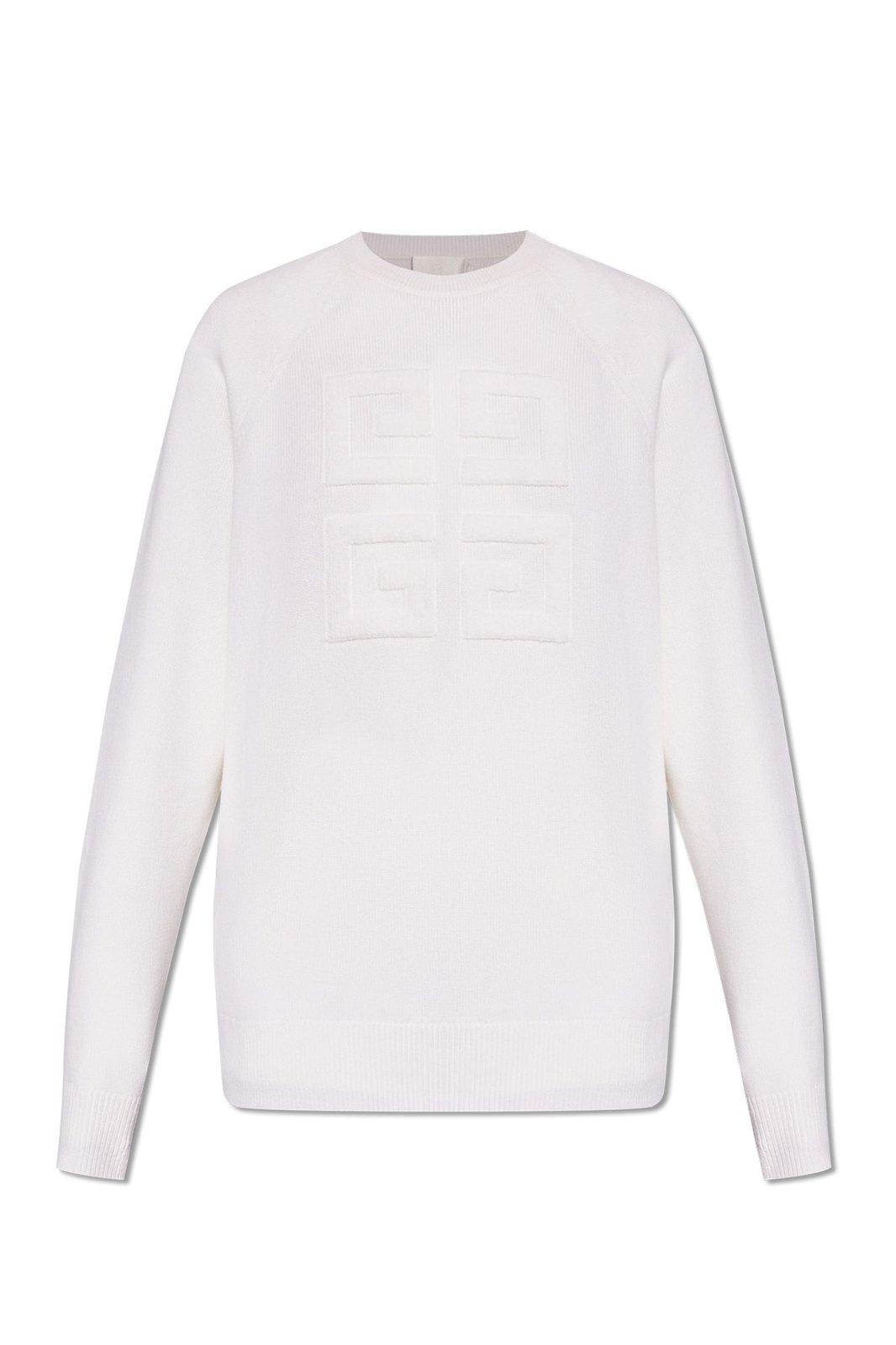 Shop Givenchy 4g Emblem Knit Jumper In White