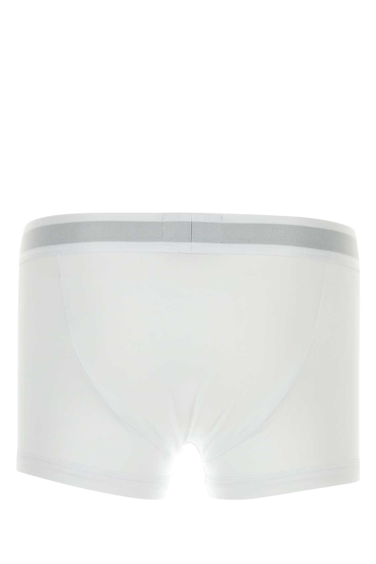 Emporio Armani Stretch Cotton Boxer Elastic Waistband In White