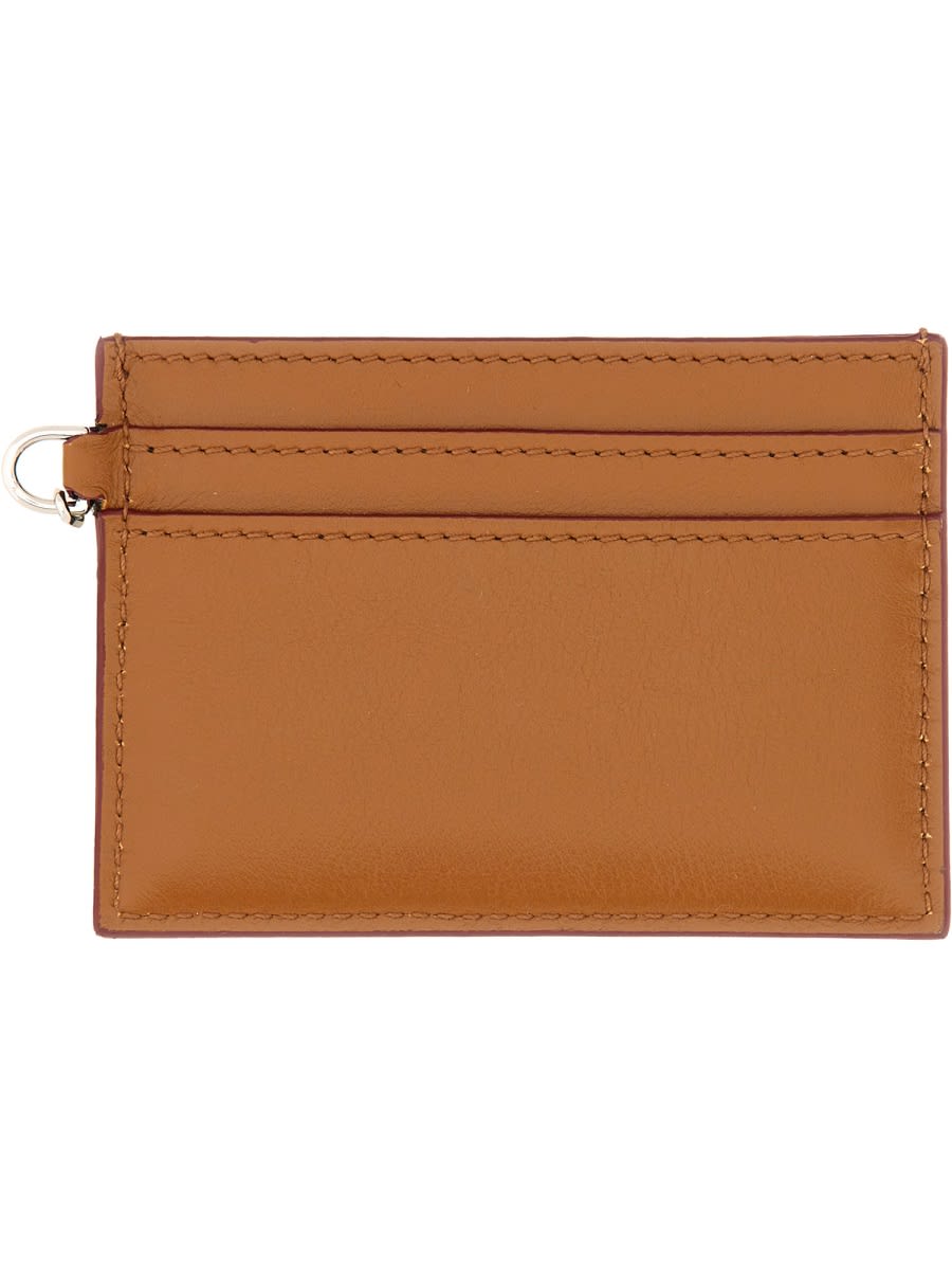 Shop Alexander Mcqueen Sling Card Holder In Buff