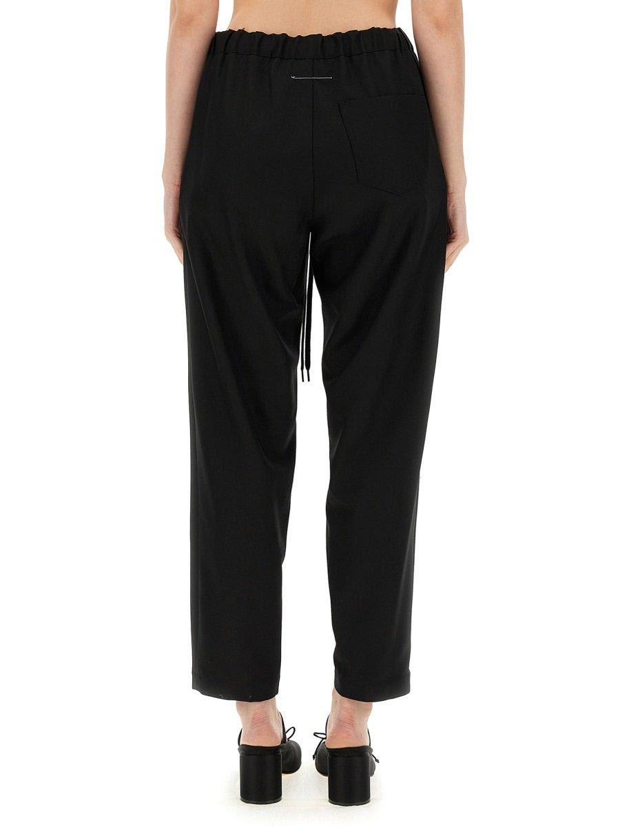 Shop Mm6 Maison Margiela Tapered Tailored Trousers In Black