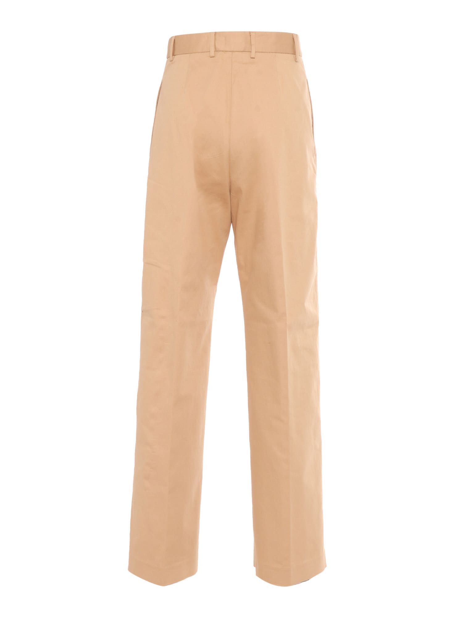 Shop Fabiana Filippi Cotton Gabardine Wide Leg Trousers In Brown