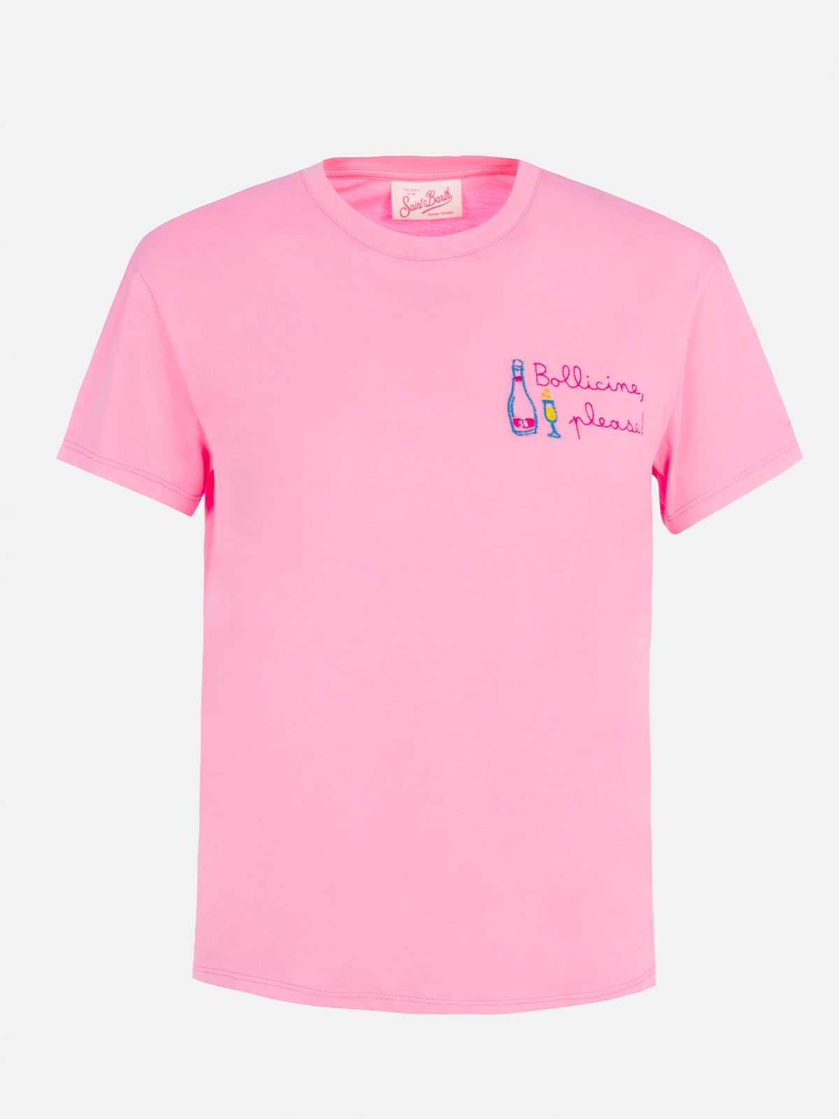 Mc2 Saint Barth Embroidered-motif Cotton T-shirt In Pink