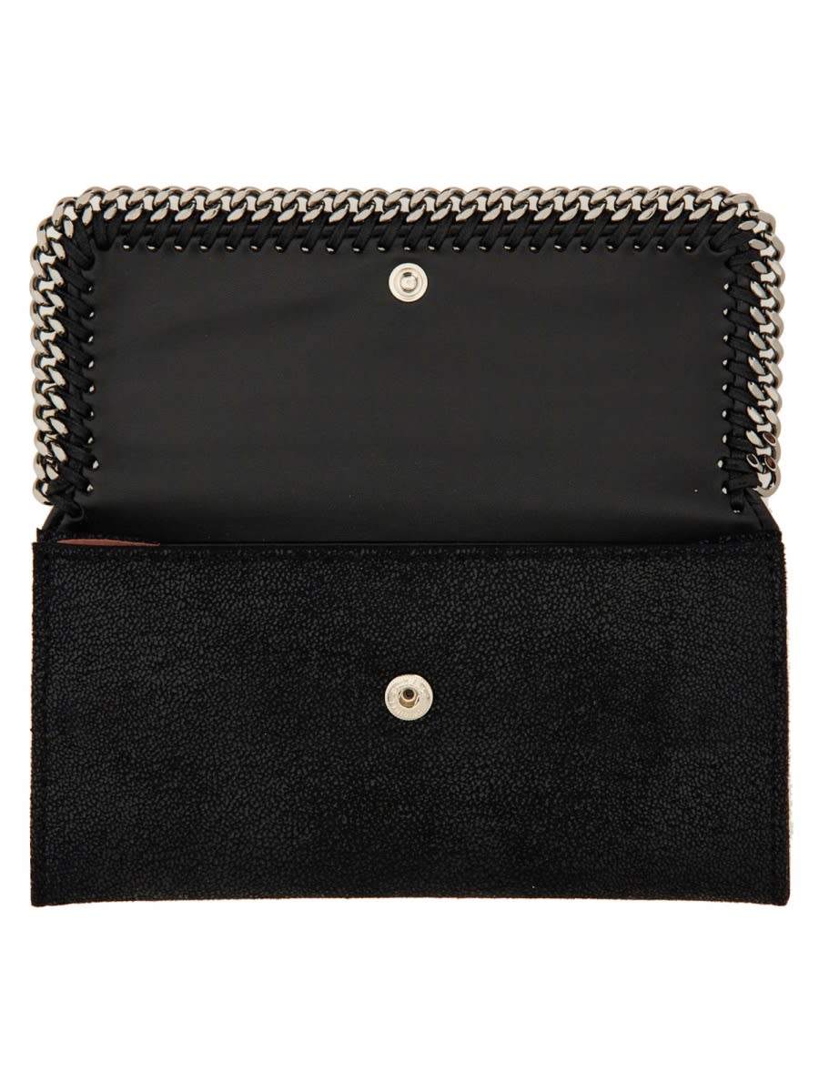 Shop Stella Mccartney Continental Falabella Wallet In Black