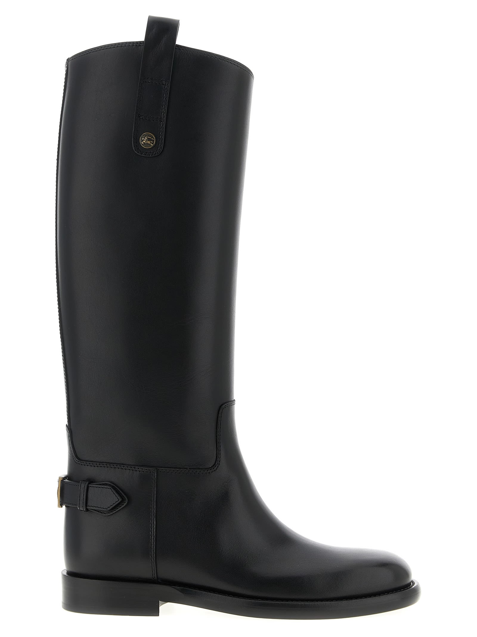 Burberry Cavalier Knee-high Leather Riding Boots In Black