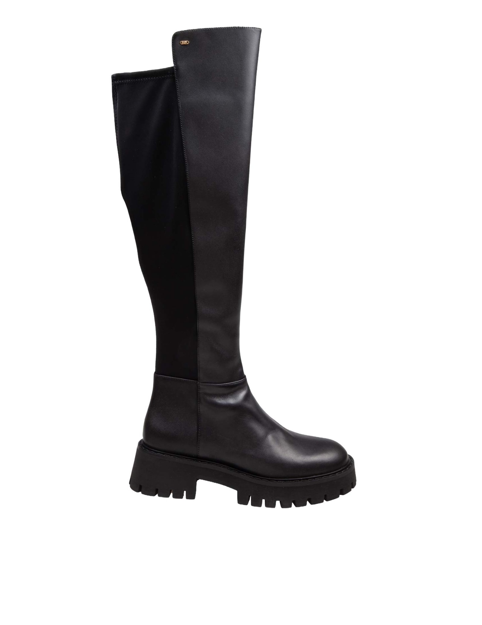 MICHAEL MICHAEL KORS ASHER LEATHER BOOT BLACK COLOR 