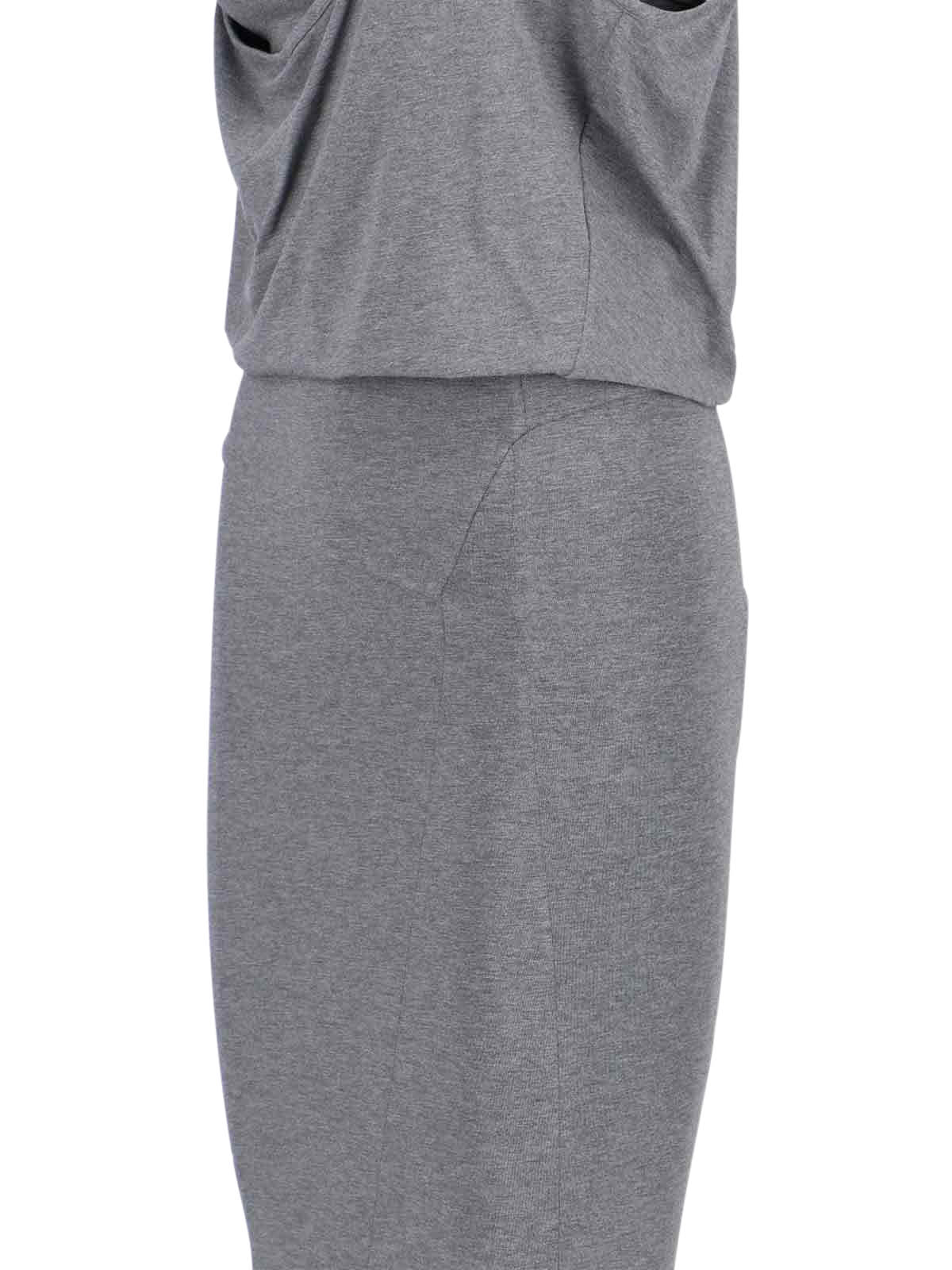 Shop Attico Asymmetrical Dress In Gray