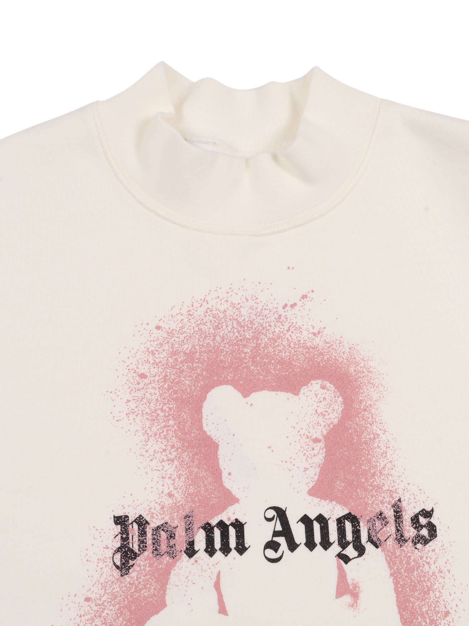 Palm Angels Pa Spray Bear Crewneck Off White - Antiq In White