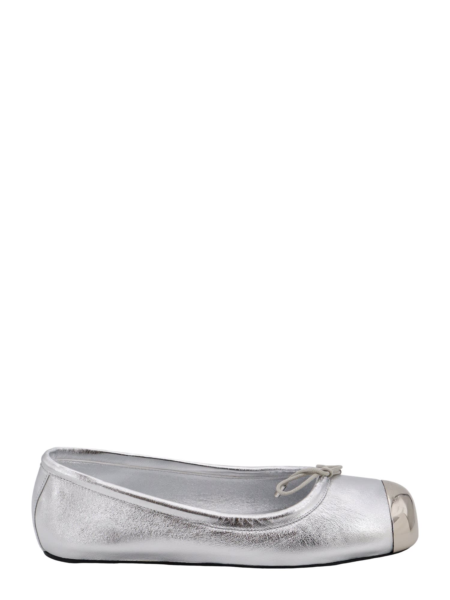 Shop Alexander Mcqueen Ballerinas In Silver