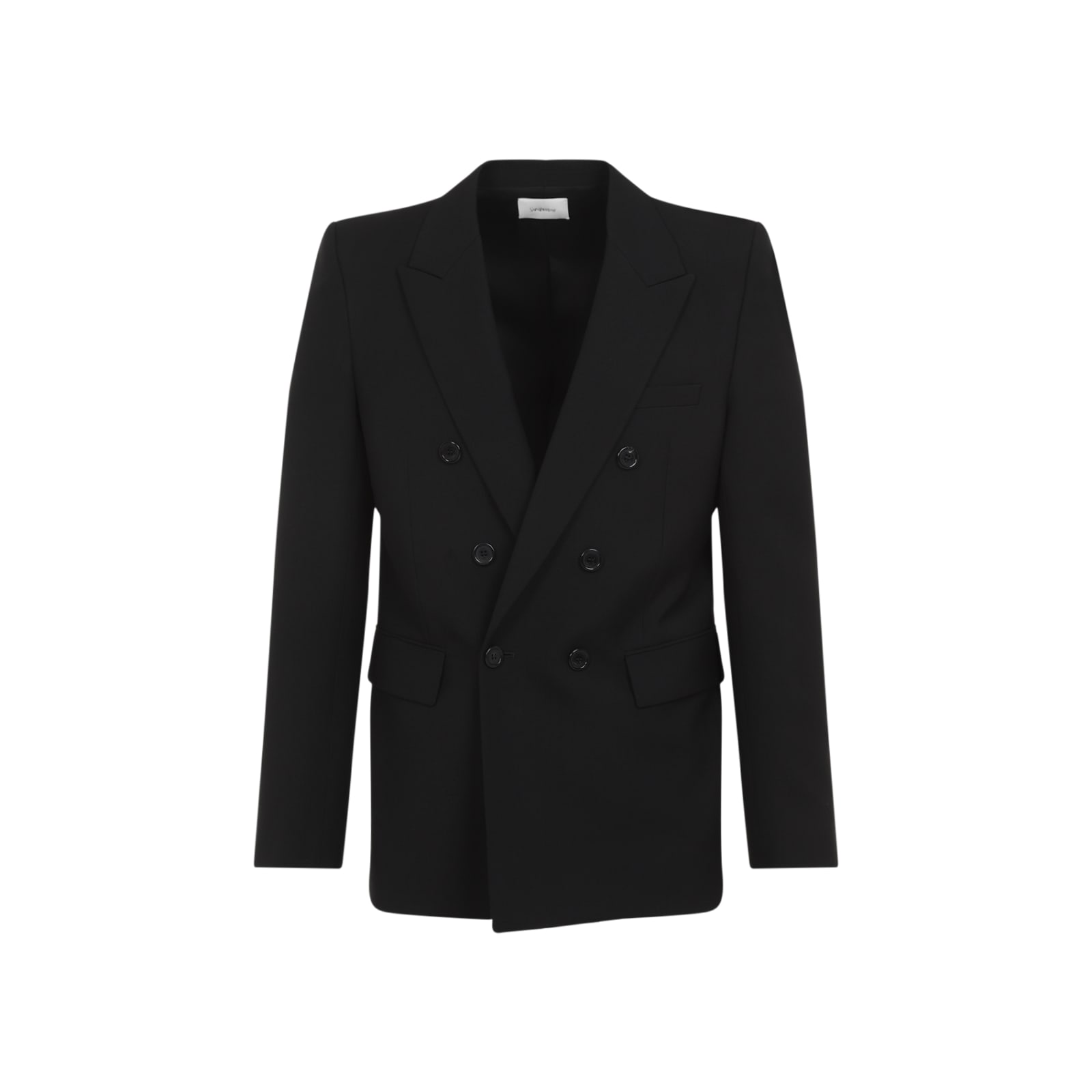 Shop Saint Laurent Wool Blazer In Noir