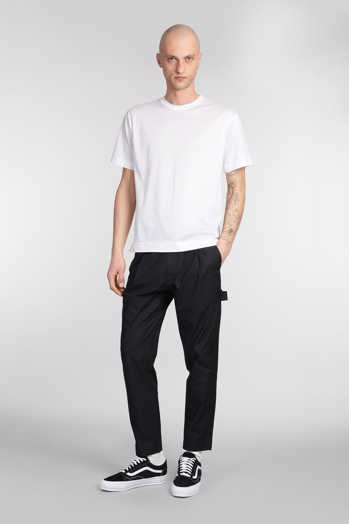 Low Brand Drawstring Tapered-leg Trousers In Black