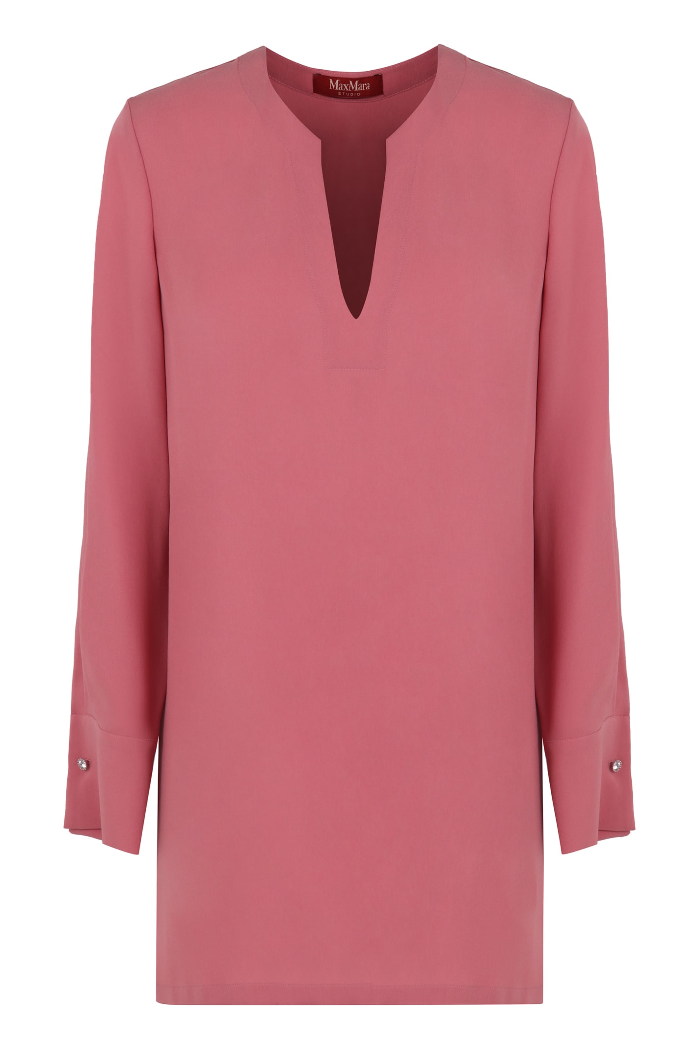 Shop Max Mara Oboli Crêpe Blouse In Pink