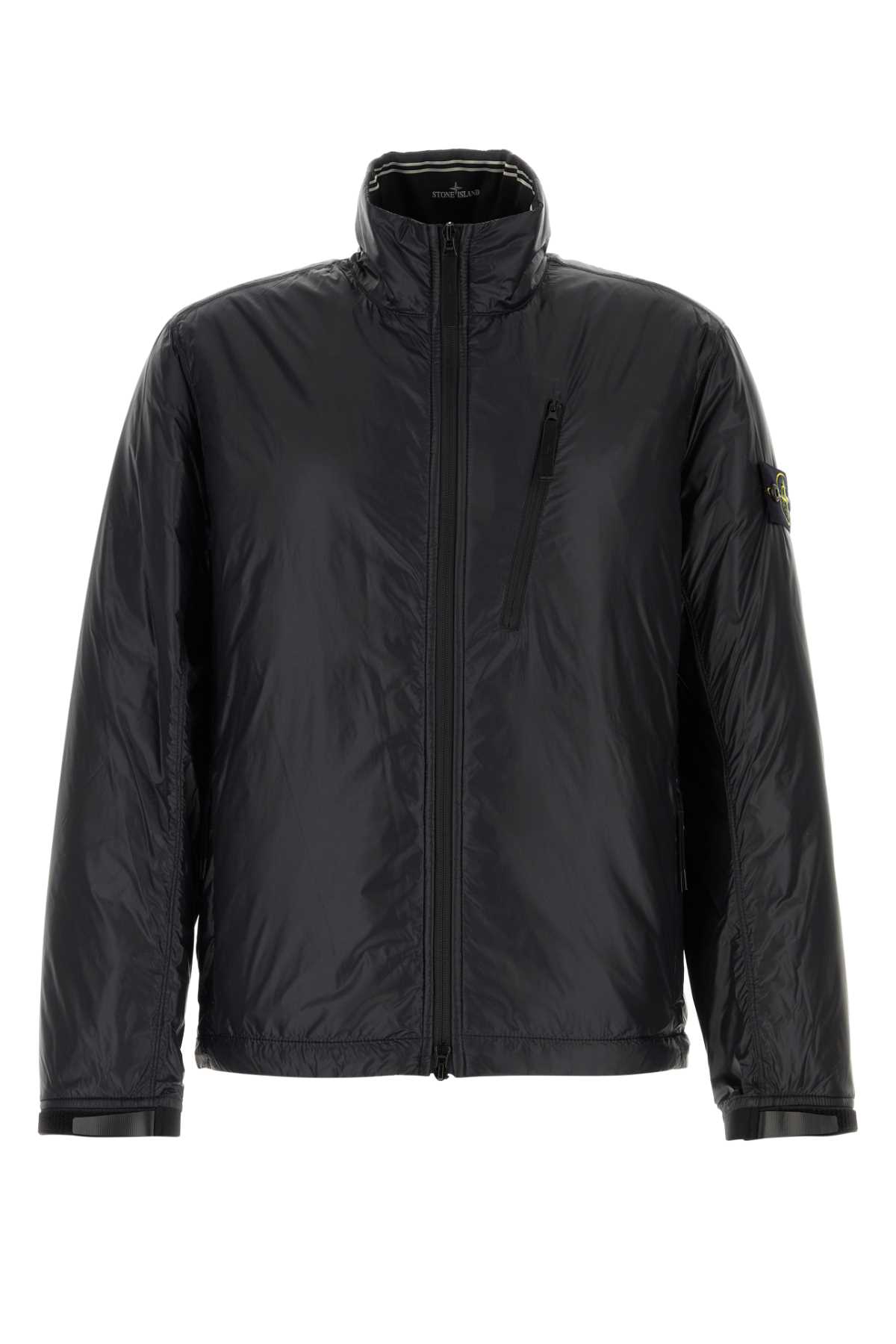 Shop Stone Island Black Nylon Padded Jacket