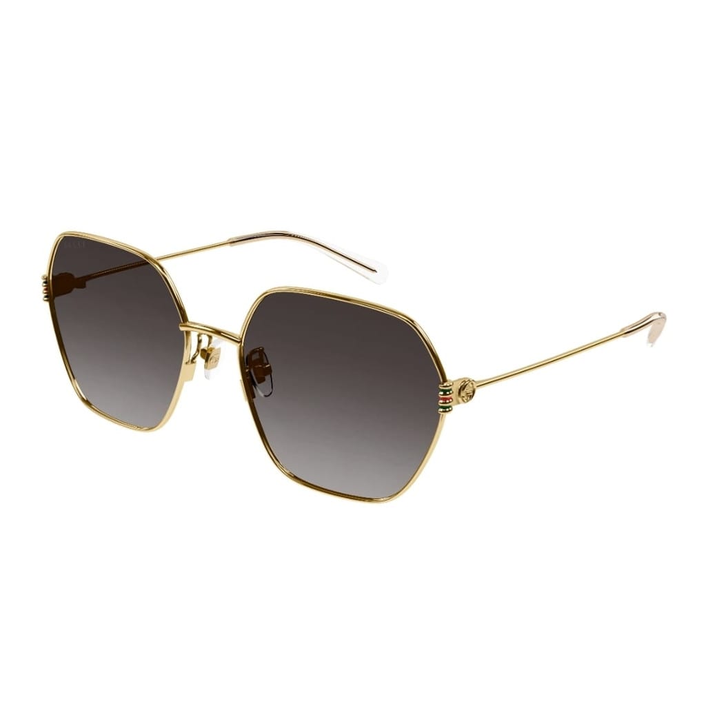 Shop Gucci Gg1285s 001 Sunglasses In Gold