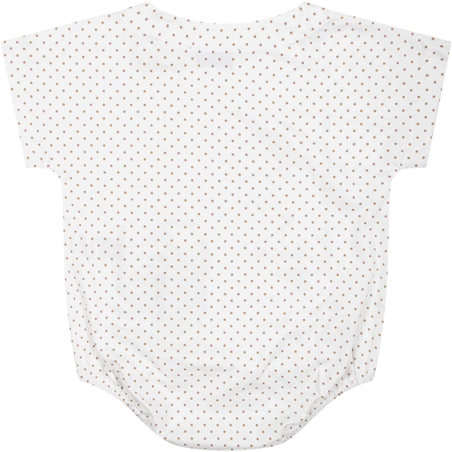 Shop Burberry White Babies Outfit With All-over Logo And Polka Dots
