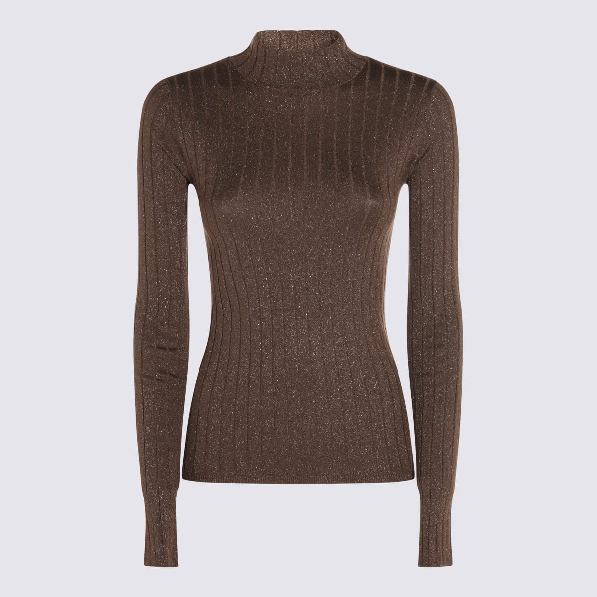 Brunello Cucinelli Ribbed-knit Cashmere And Silk-blend Top In Brown