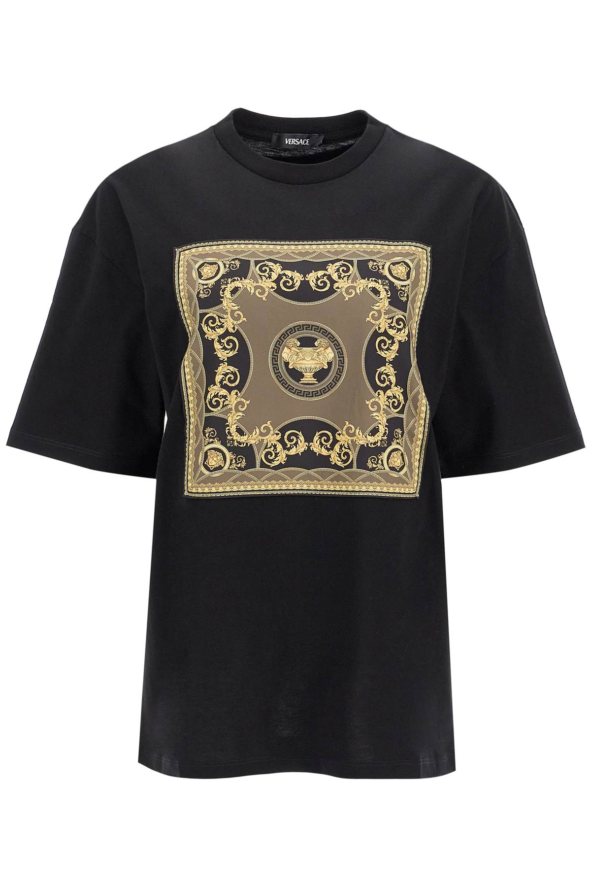 Shop Versace Oversized T-shirt - The In Black+multicolor (black)