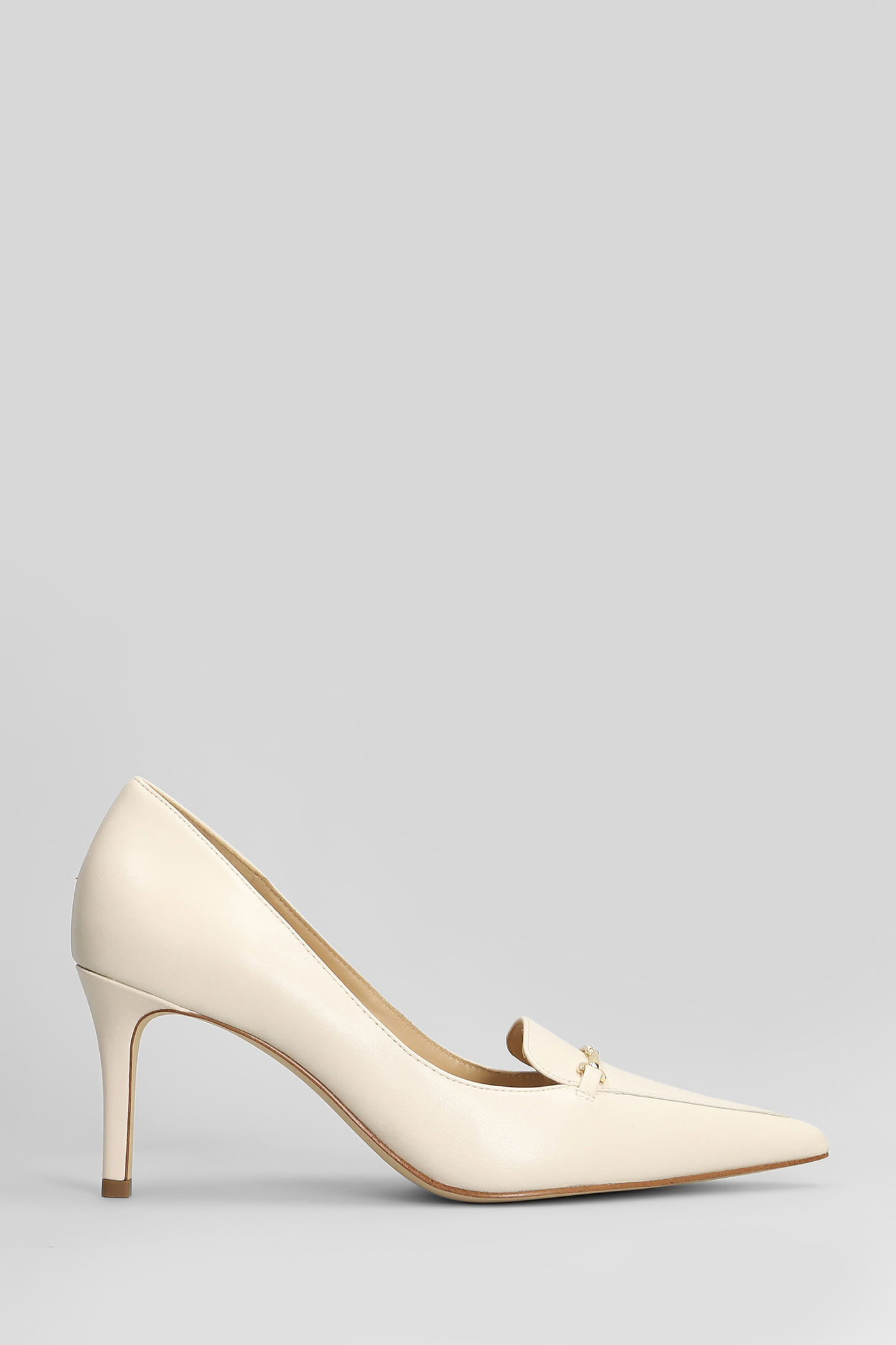 Michael Kors Lena Pump Pumps In Beige Leather In Neutral