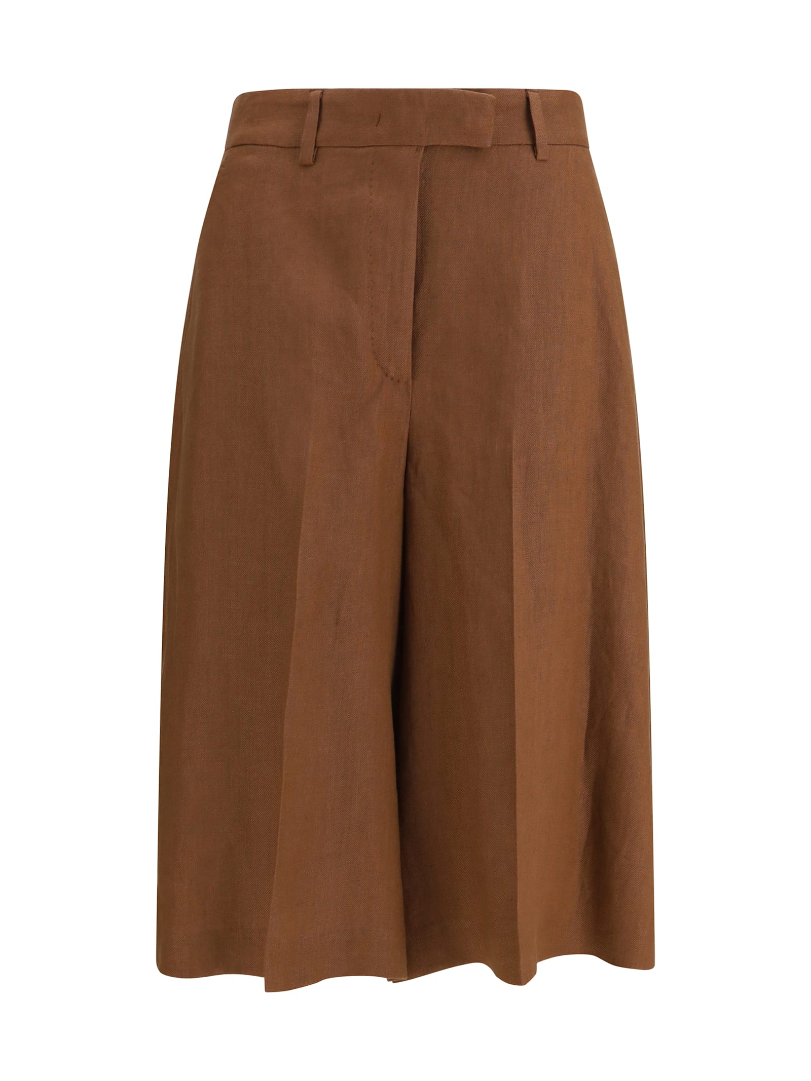 Lardini Straight-leg Bermuda Shorts In Twill With Pleats
