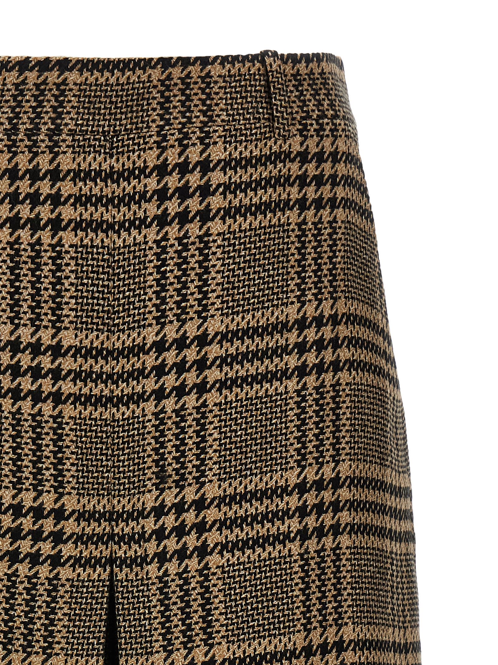 Saint Laurent Prince Of Wales Skirt In Multi