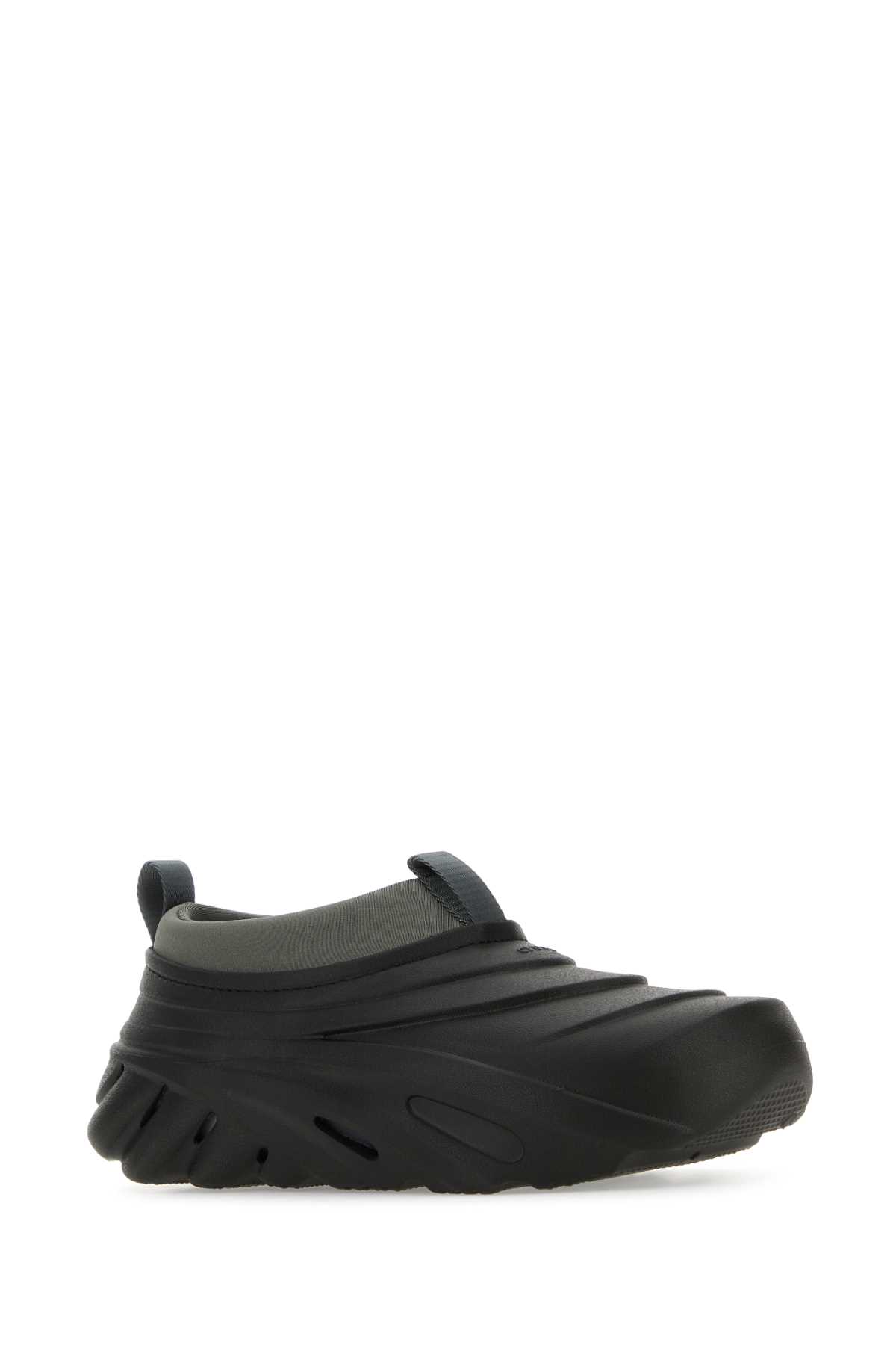 Shop Crocs Black Rubber Echo Storm Slip Ons In Midnight