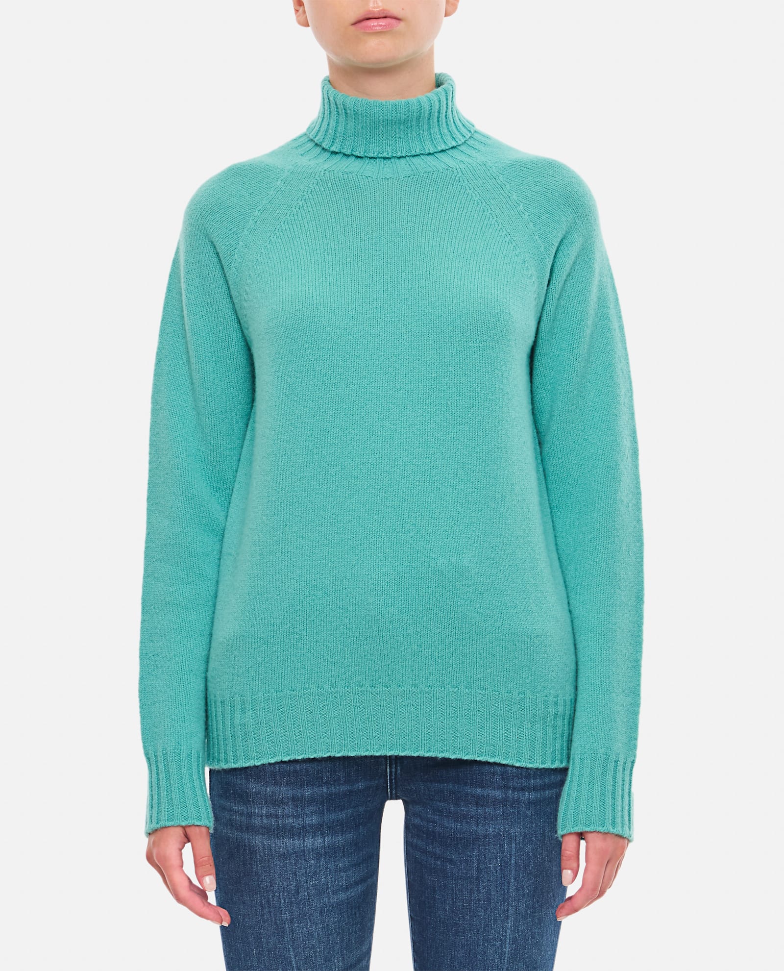 Shop Drumohr Turtleneck Sweater In Clear Blue