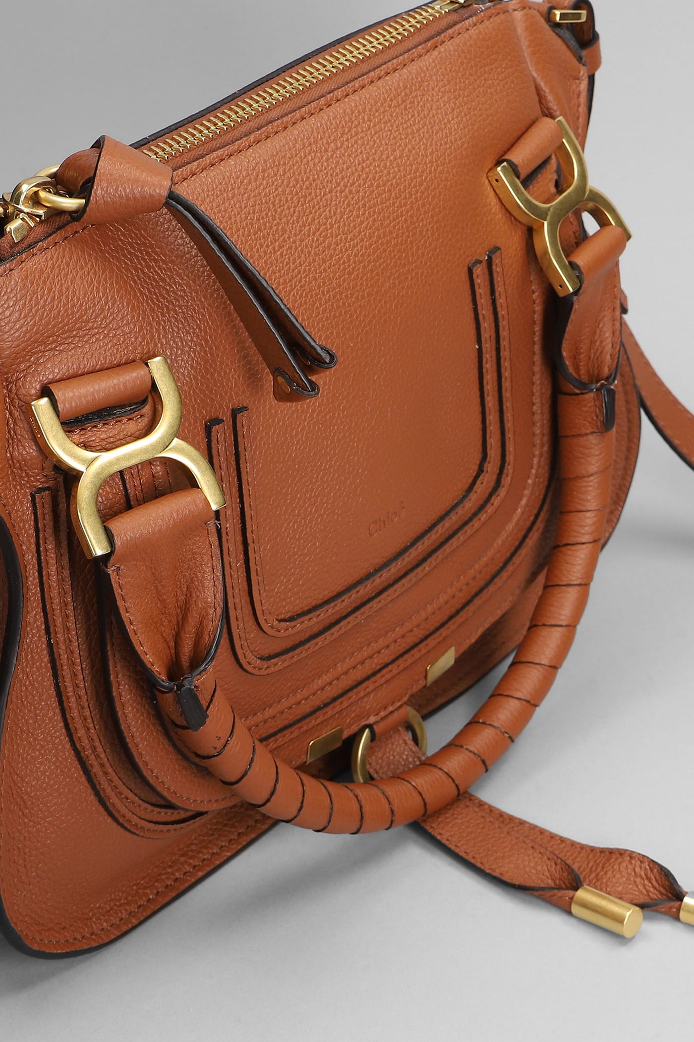 Shop Chloé Small Double Carry Shoulder Bag In Brown Leather