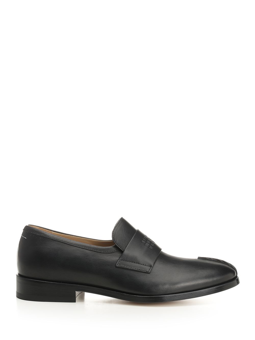 Mm6 Maison Margiela Tabi Leather Slip-on Shoes In Black