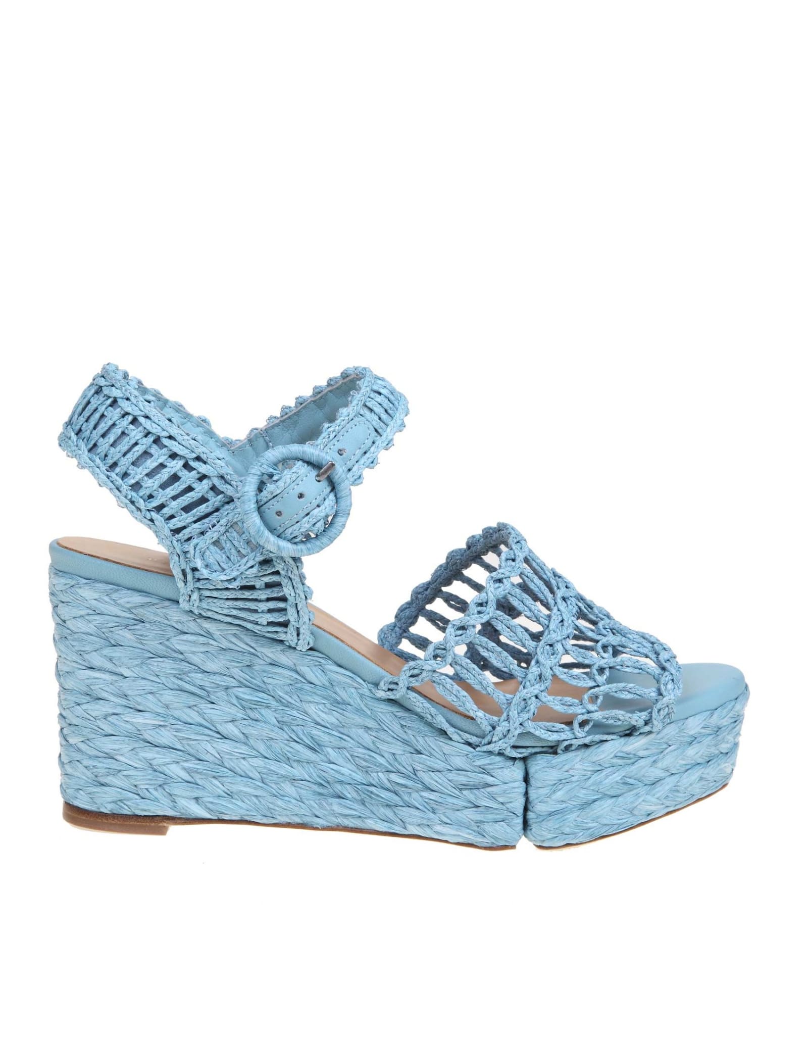 PALOMA BARCELÓ PALOMA BARCELO NATASHA SANDAL IN ROPE COLOR BLUE,11298606