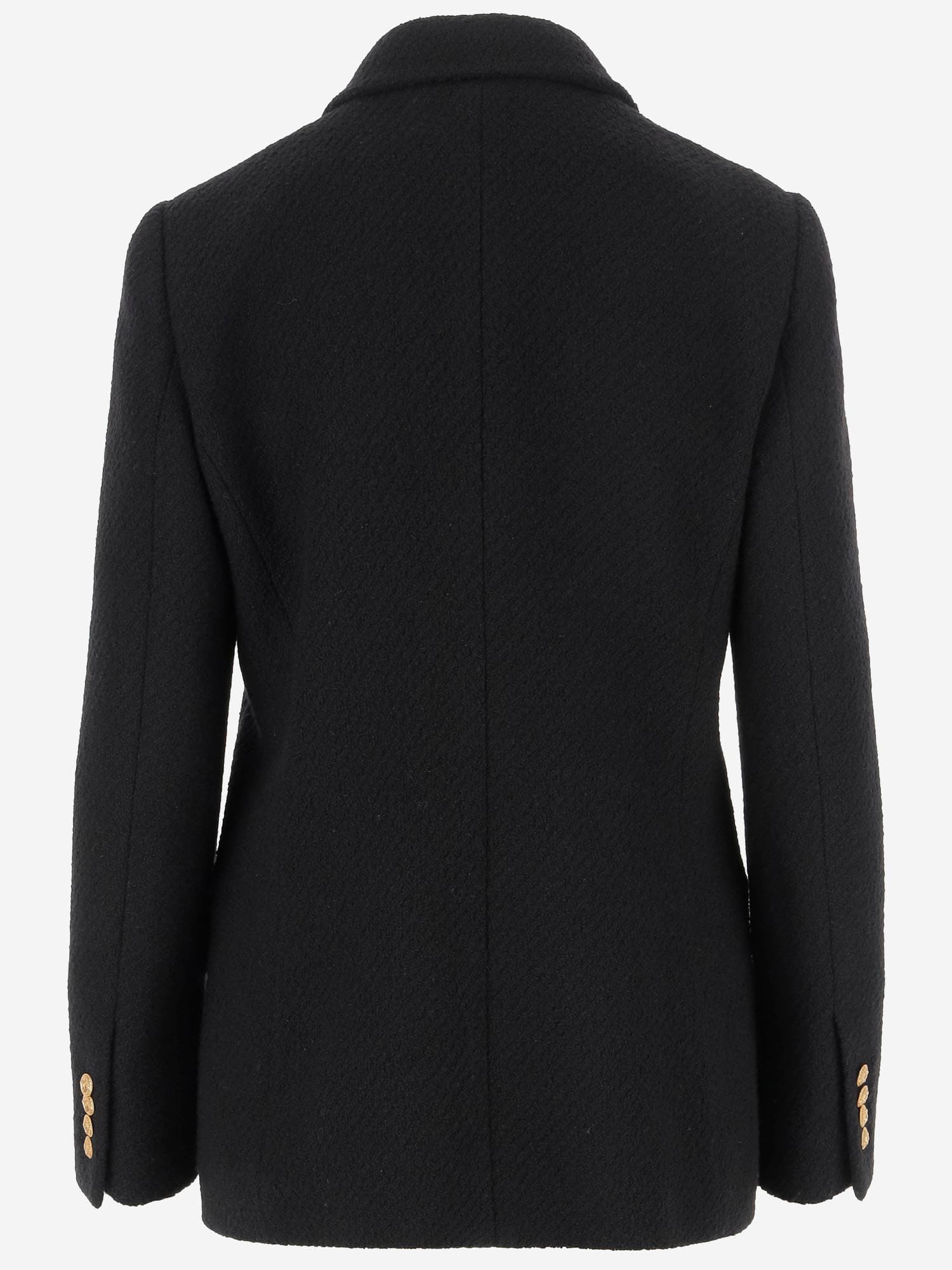 Chloé Cascade-lapel Double-breasted Boucle Jacket In Black