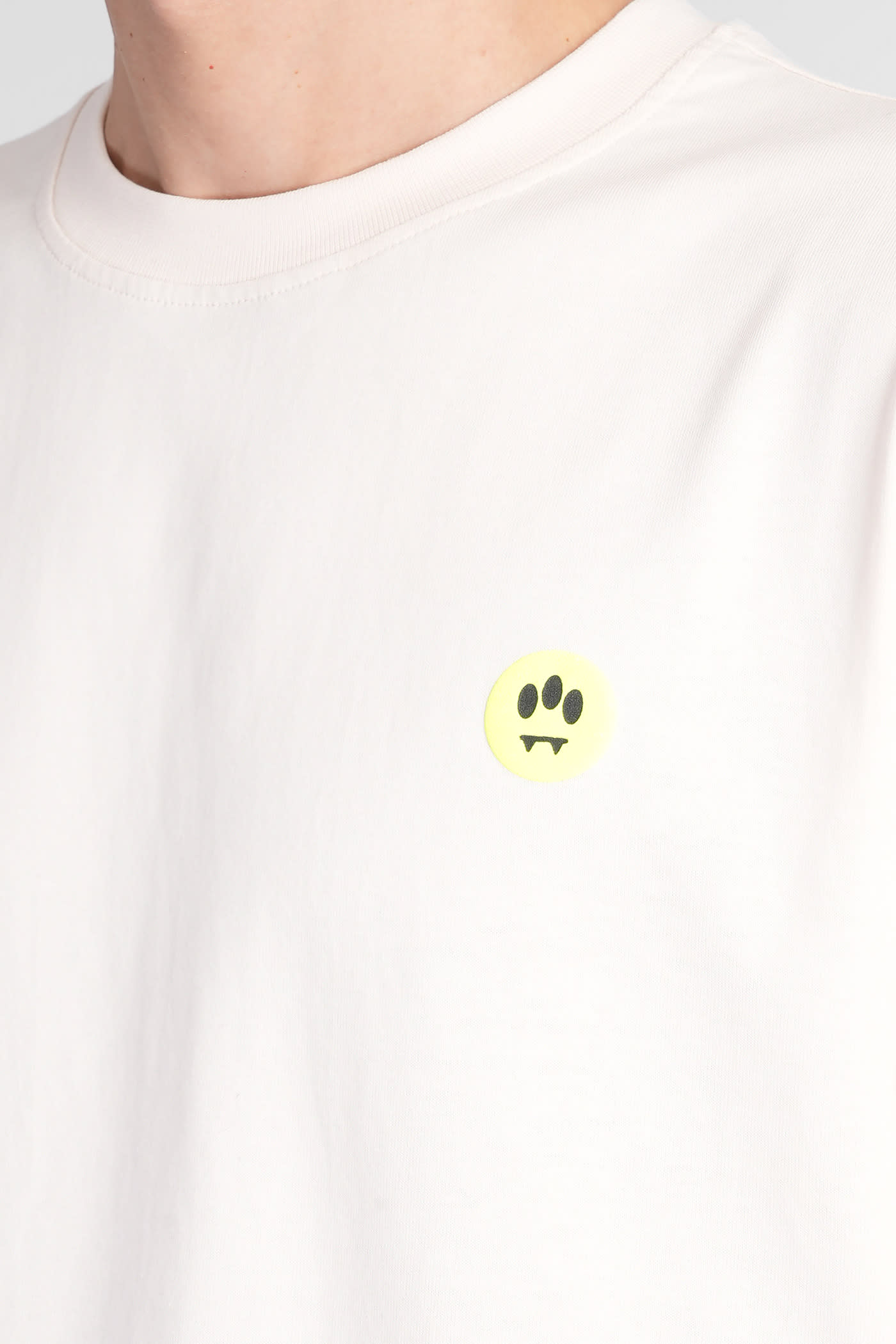 Barrow Iconic Smile T-shirt Crew Neck In Beige