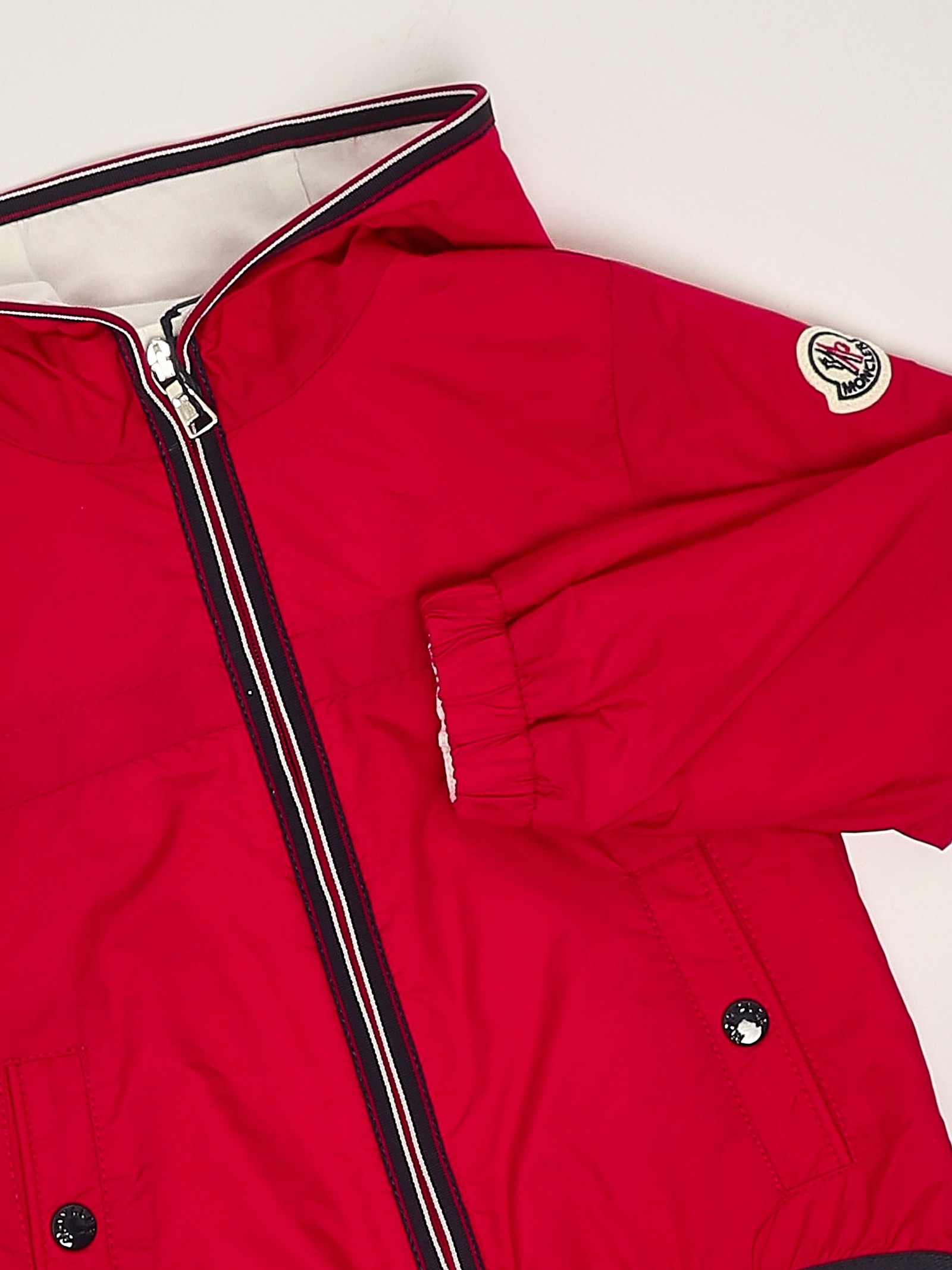 Moncler Kid - Anton Hooded Rain Jacket In Red