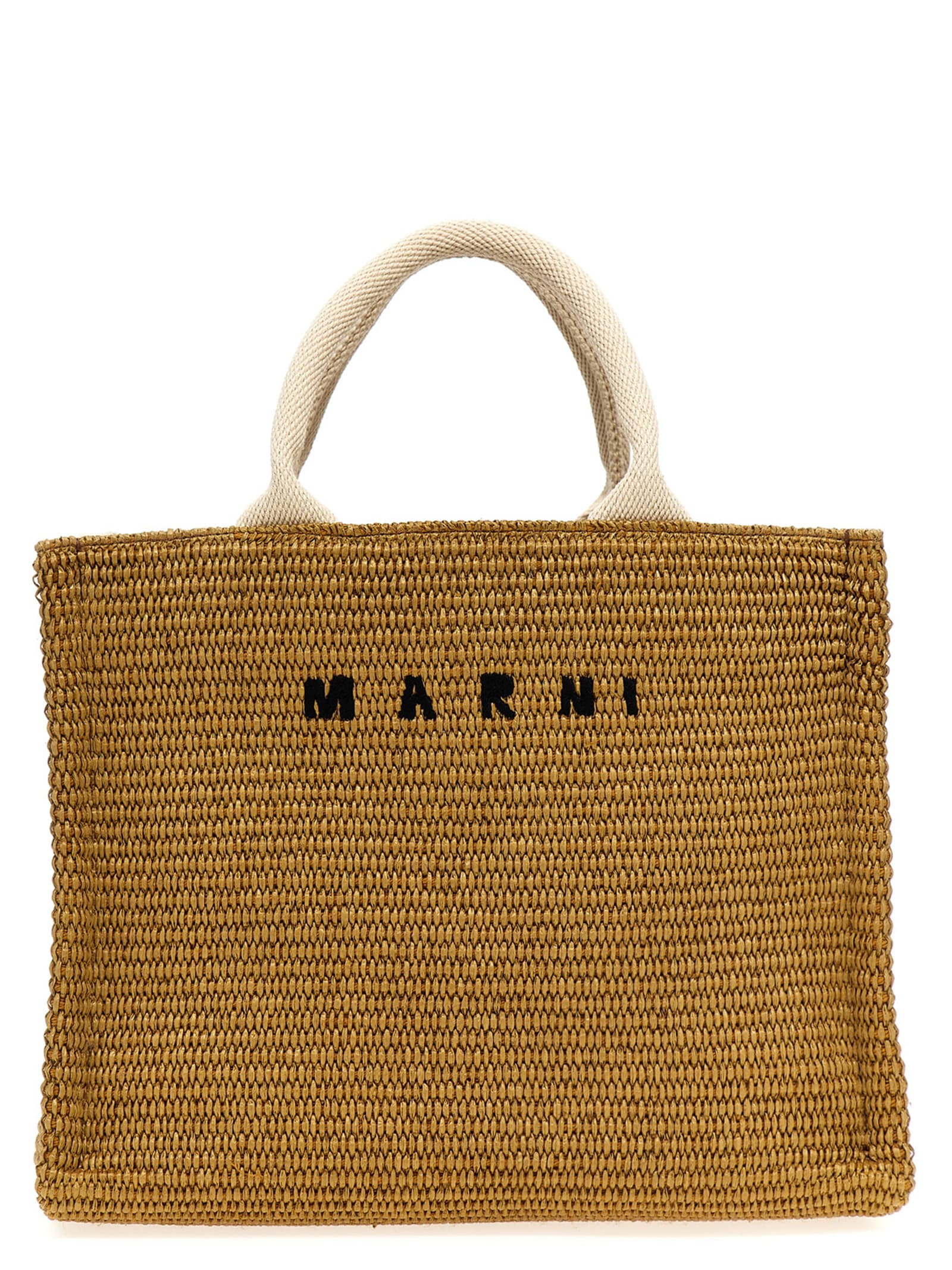 Marni Mini Tote Shopping Bag In Sand