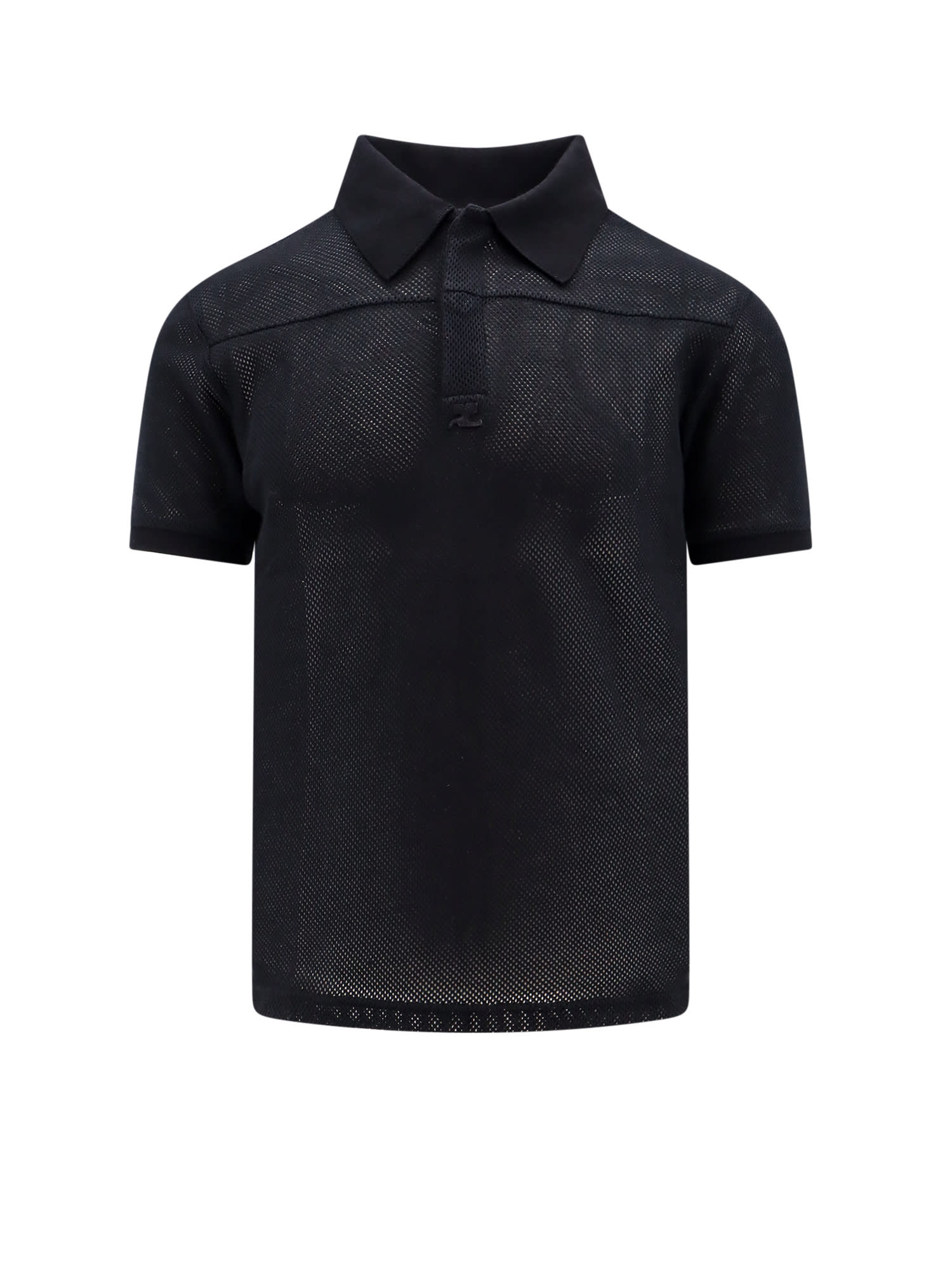 Shop Courrèges Polo Shirt In Black