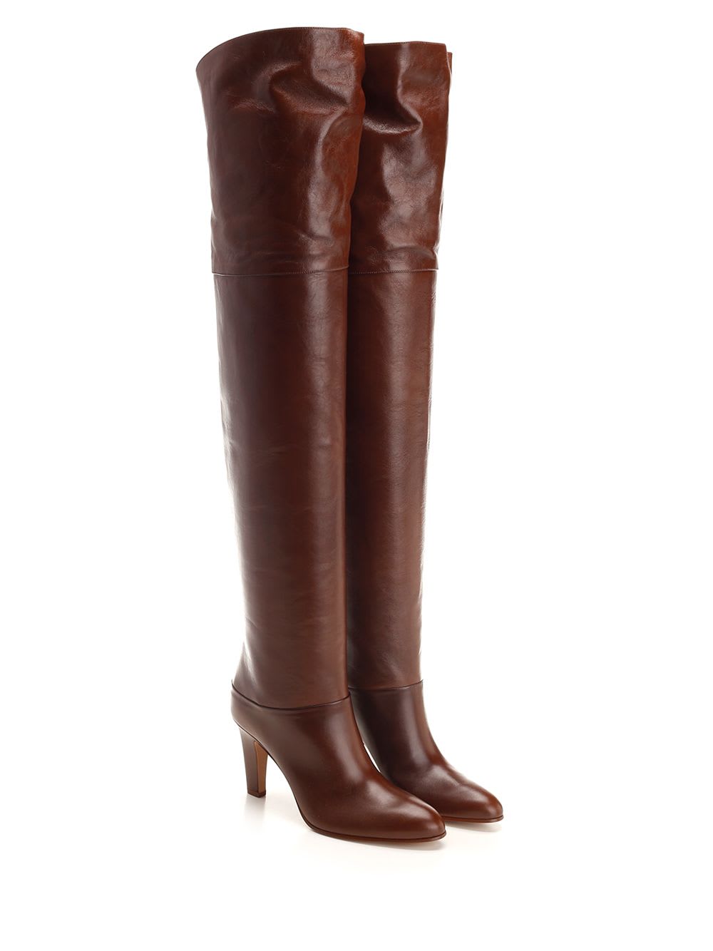 Shop Chloé Eve Over-the-knee Boots In Brown