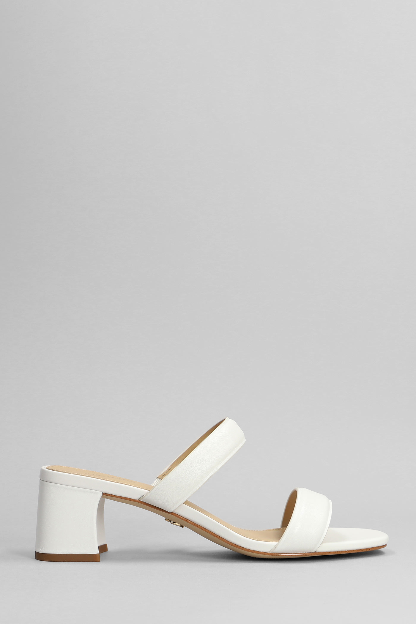 MICHAEL KORS JULES MID SANDALS IN WHITE LEATHER