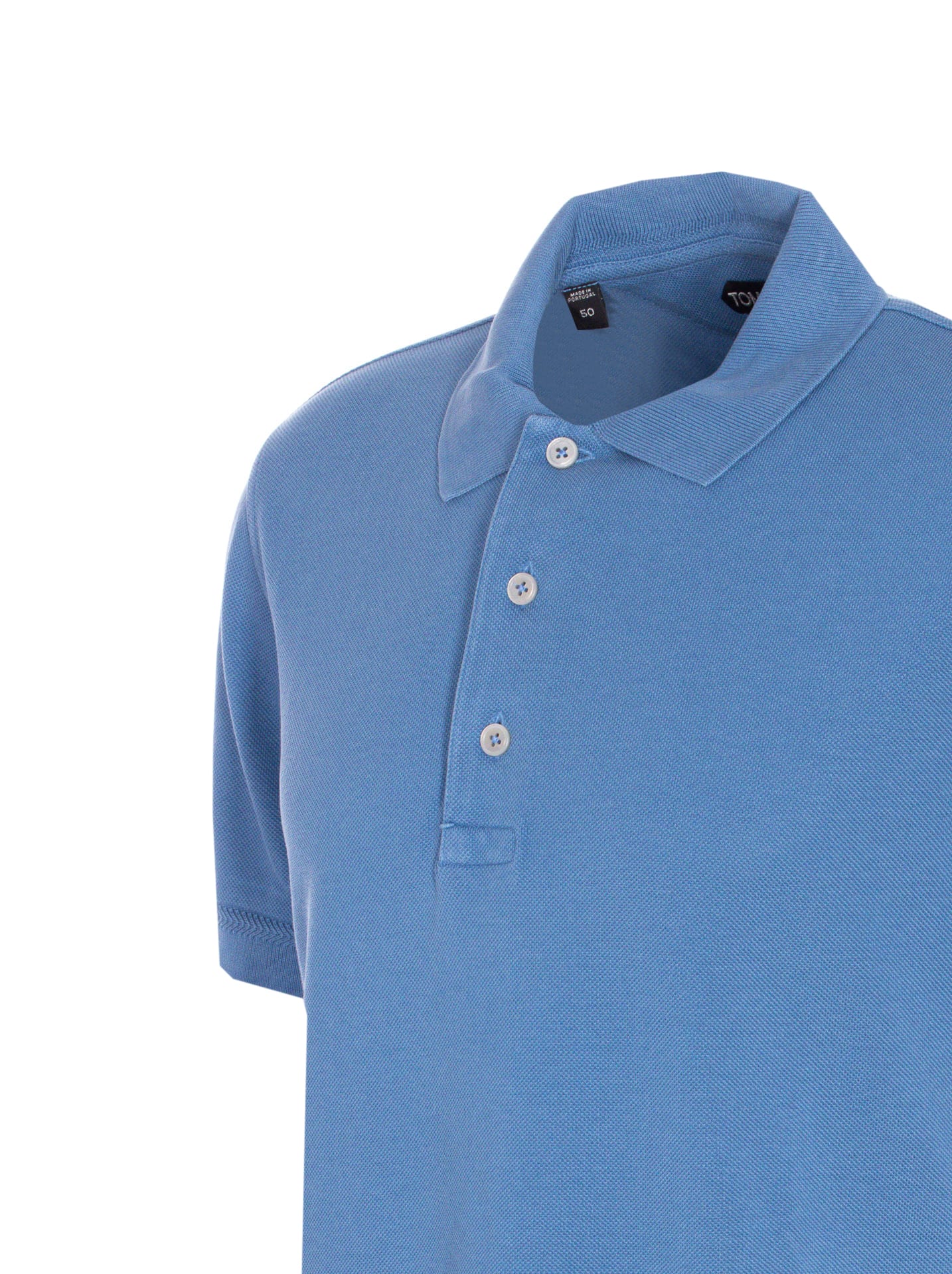 Tom Ford Lyocell Piquet Polo Shirt In Blue