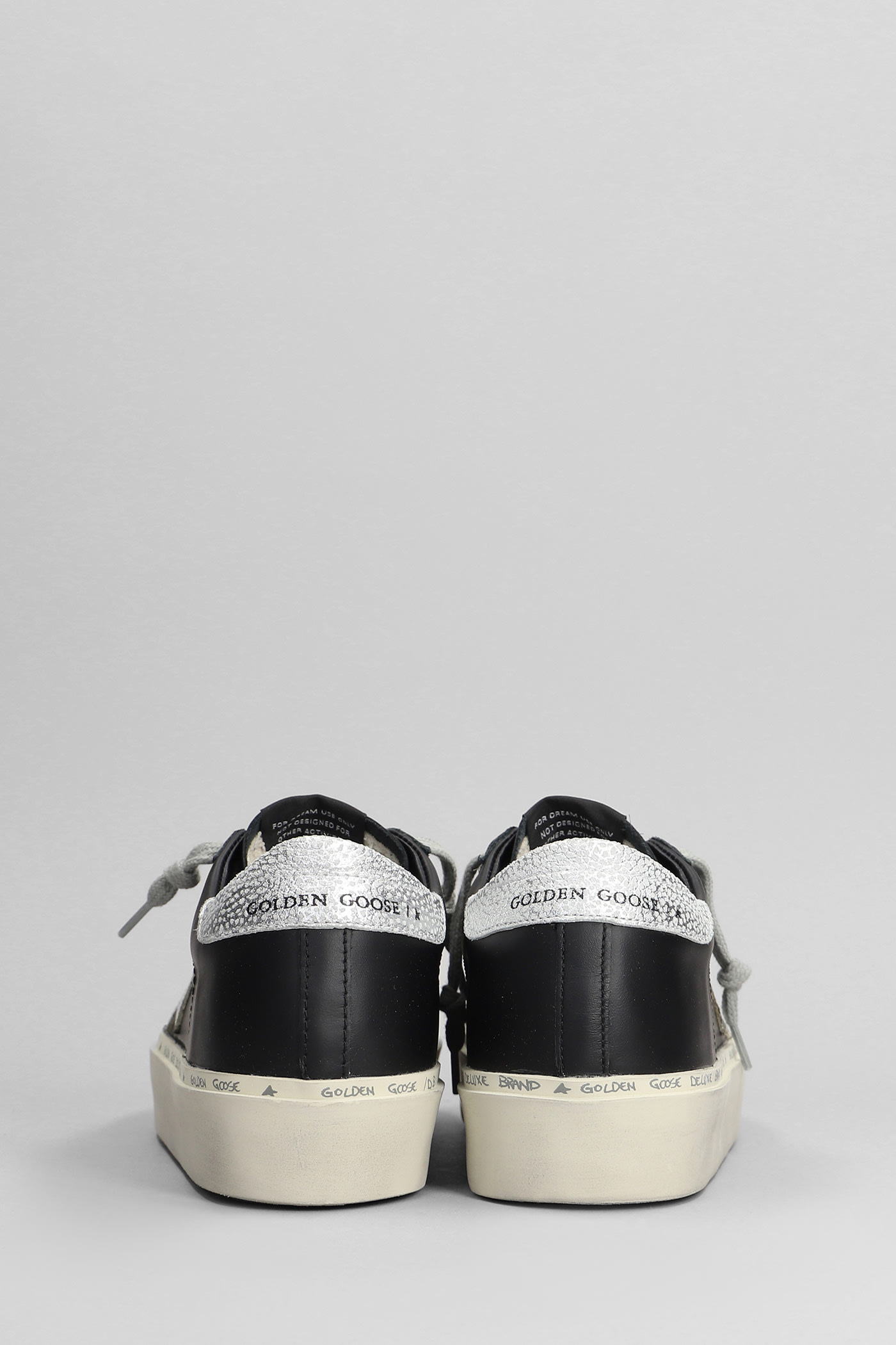 Shop Golden Goose Hi Star Sneakers In Black Leather